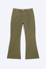 Mörk Khakigrön - Lågmidjade bootcut-workwear-byxor - 0