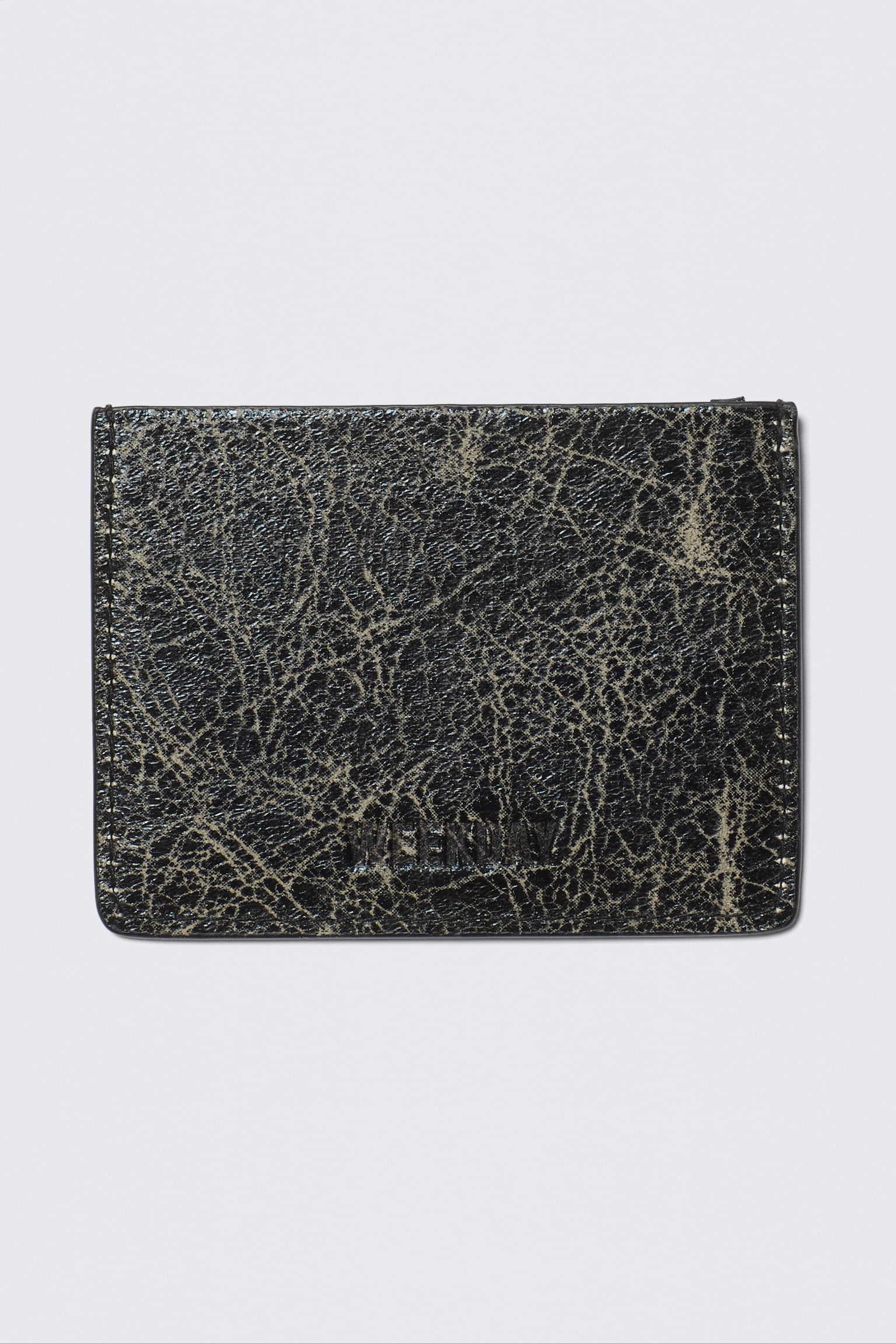 Kartenetui aus Kunstleder - Cracked Black/Red/Schwarz