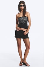 Svart - Lavt Liv Smal Mini Dress Skjørt - 0