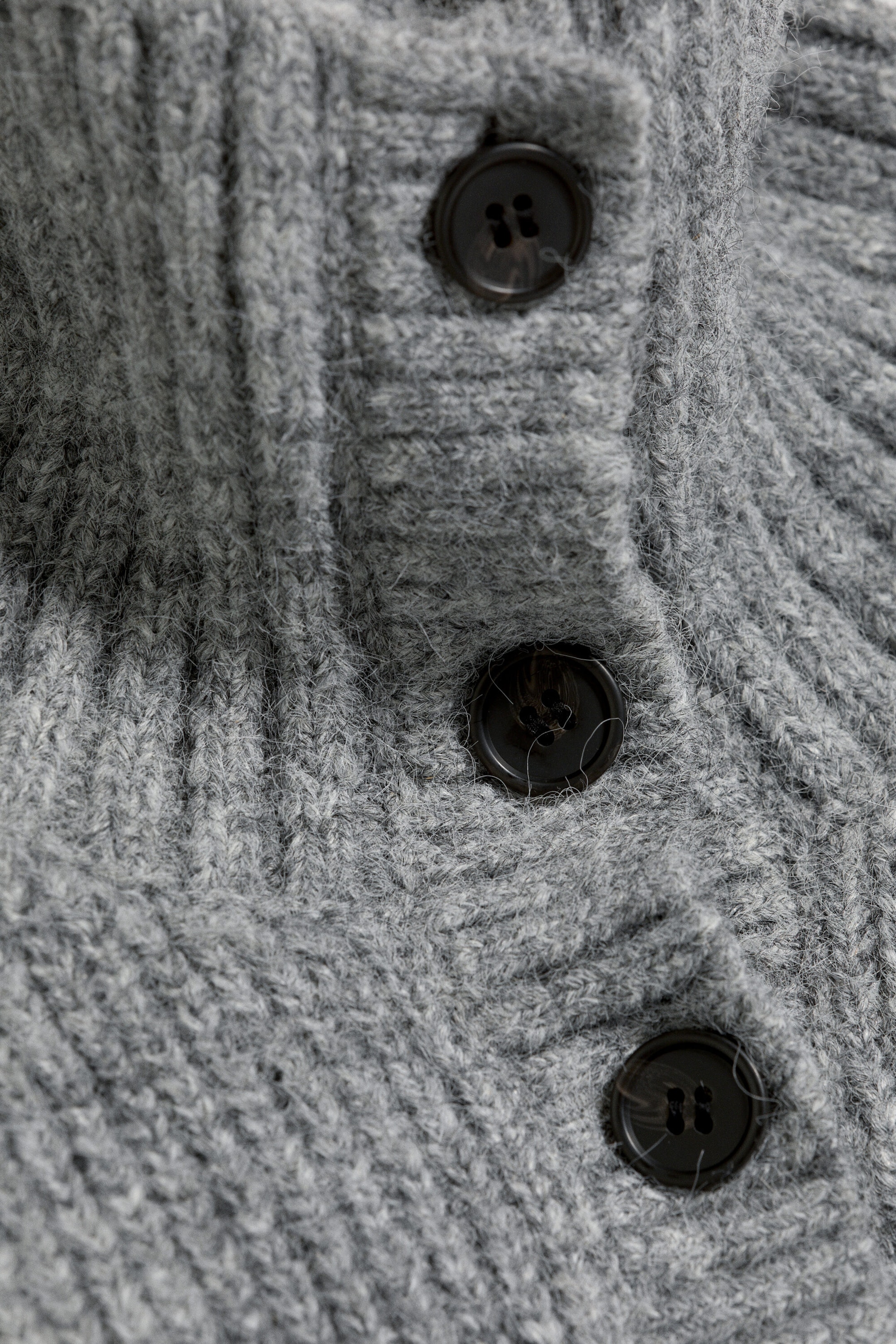 Støvet Gråmelert - Knappet cardigan - 2
