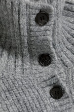 Støvet Gråmelert - Knappet cardigan - 1