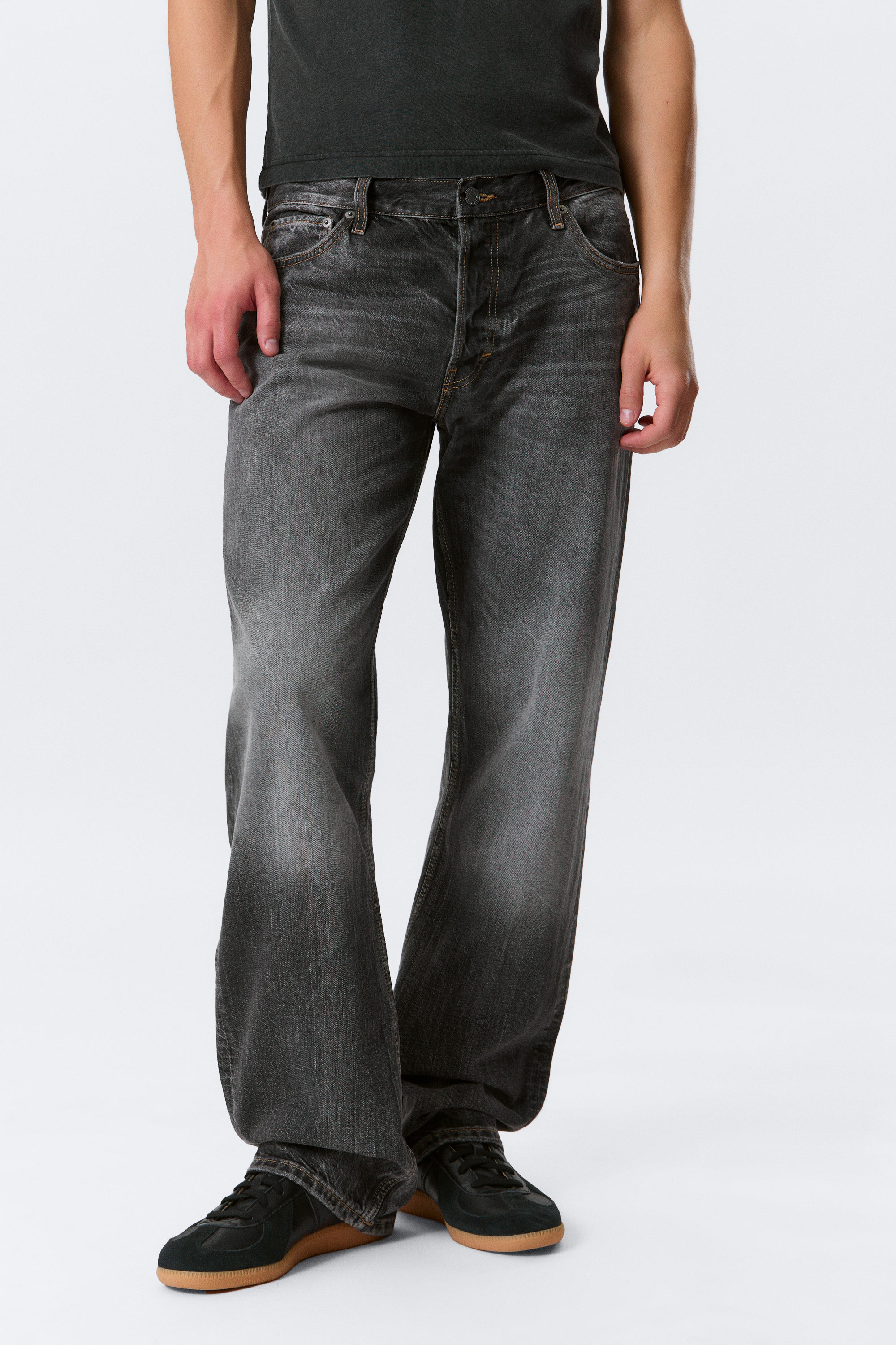 Dusky Black - Black - Meteor Low Rise Relaxed Straight Leg Jeans - 2