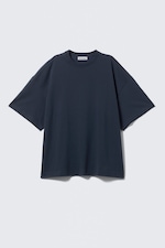 Bleu marine - T-shirt oversize en coton - 0