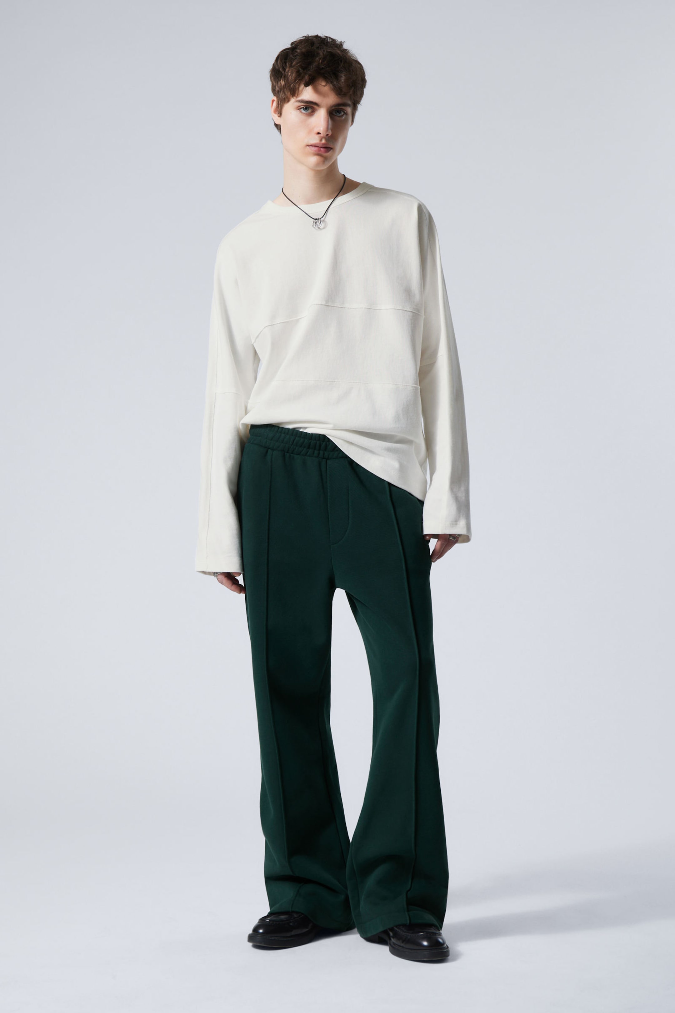 #2D3938 - Flared Loose Fit Sweatpants - 1