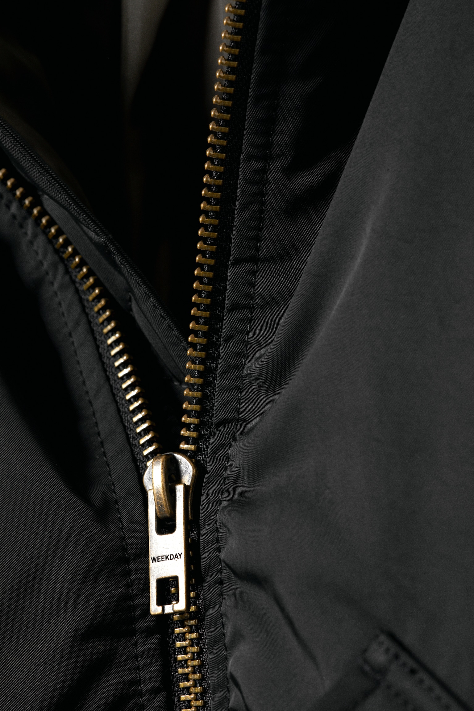 Padded Twill Bomber Jacket - Zwart/Dusty Olive Green - 3