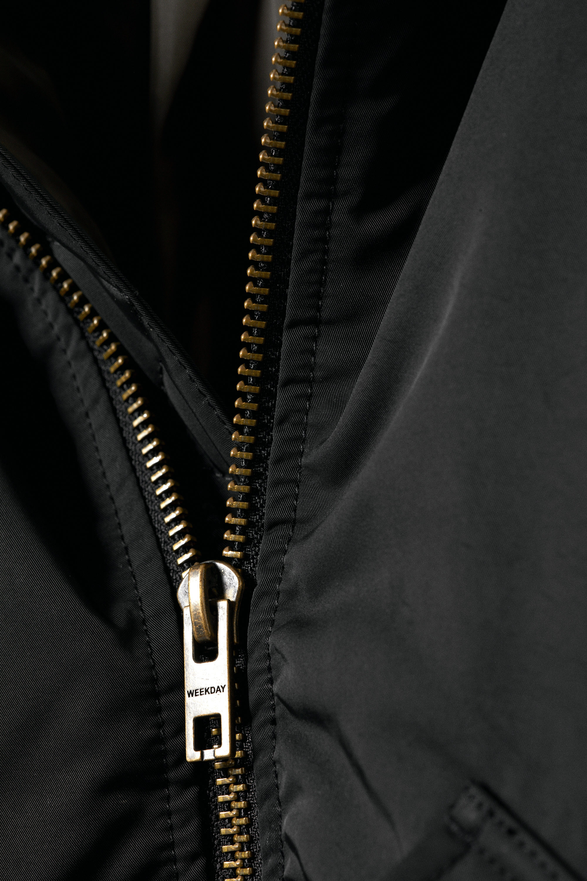 Black - Padded Twill Bomber Jacket - 6