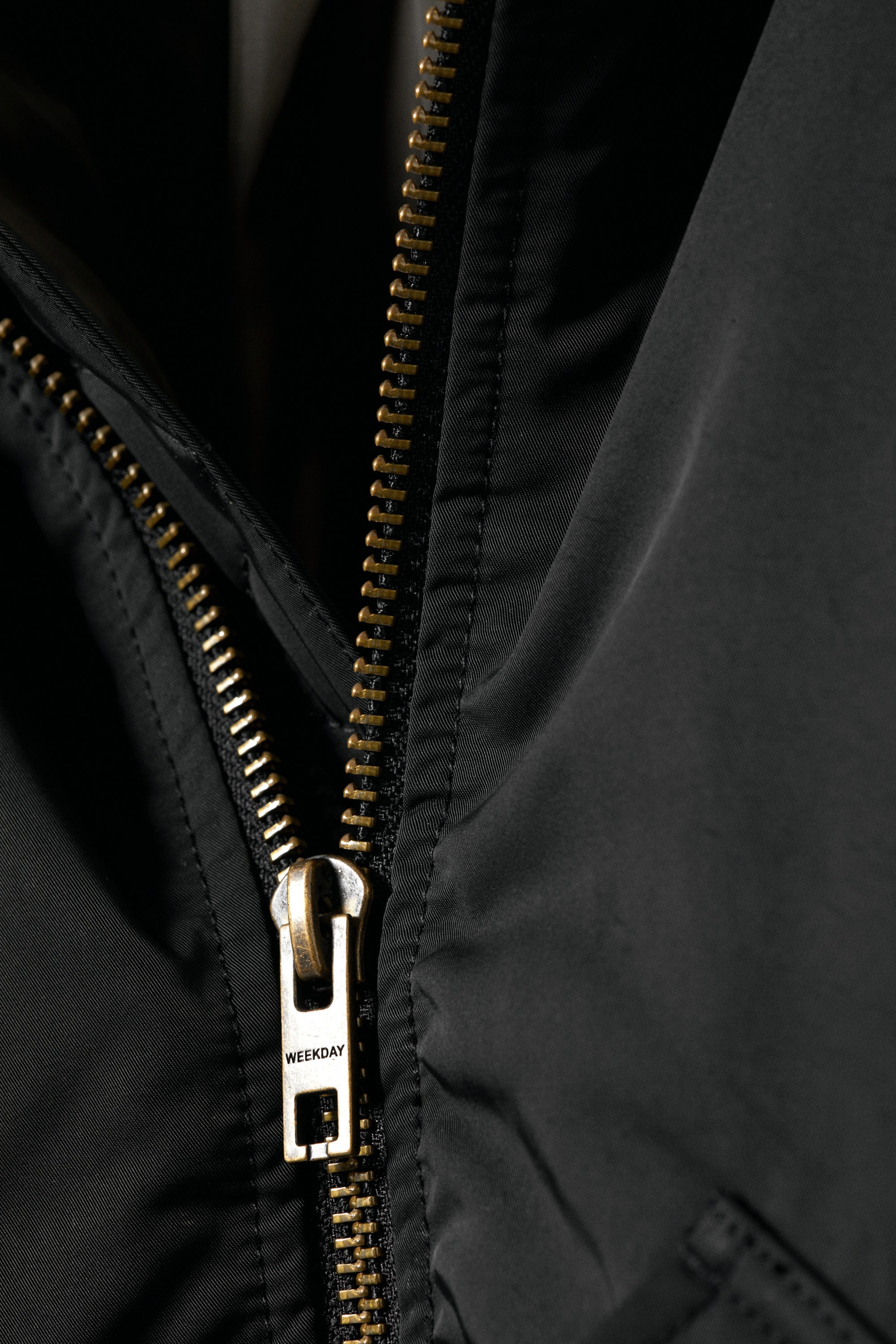 Black - Padded Twill Bomber Jacket - 6