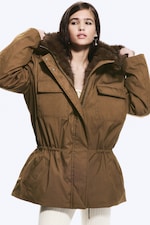 Brown - Fur-Trimmed Cotton Canvas Parka - 1