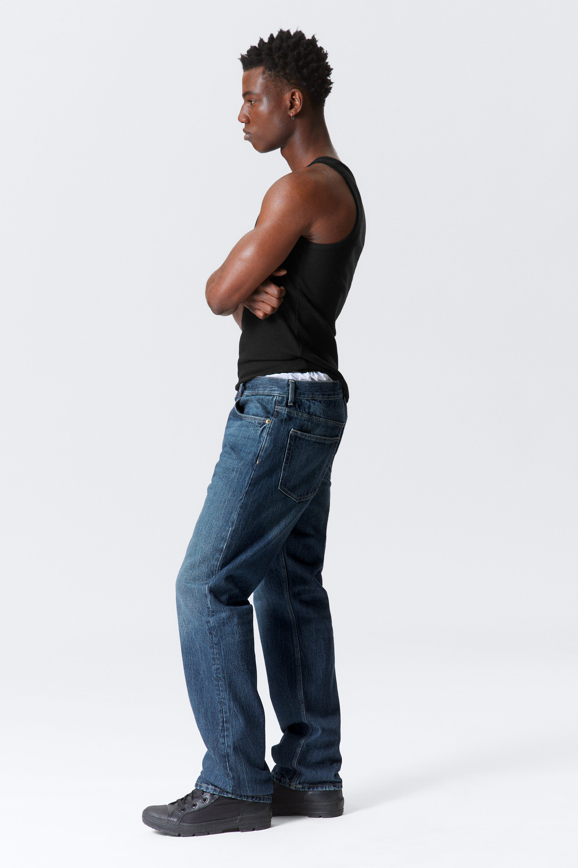 Morning Blue - Mörkblå - Space Relaxed Straight Leg Jeans - 2