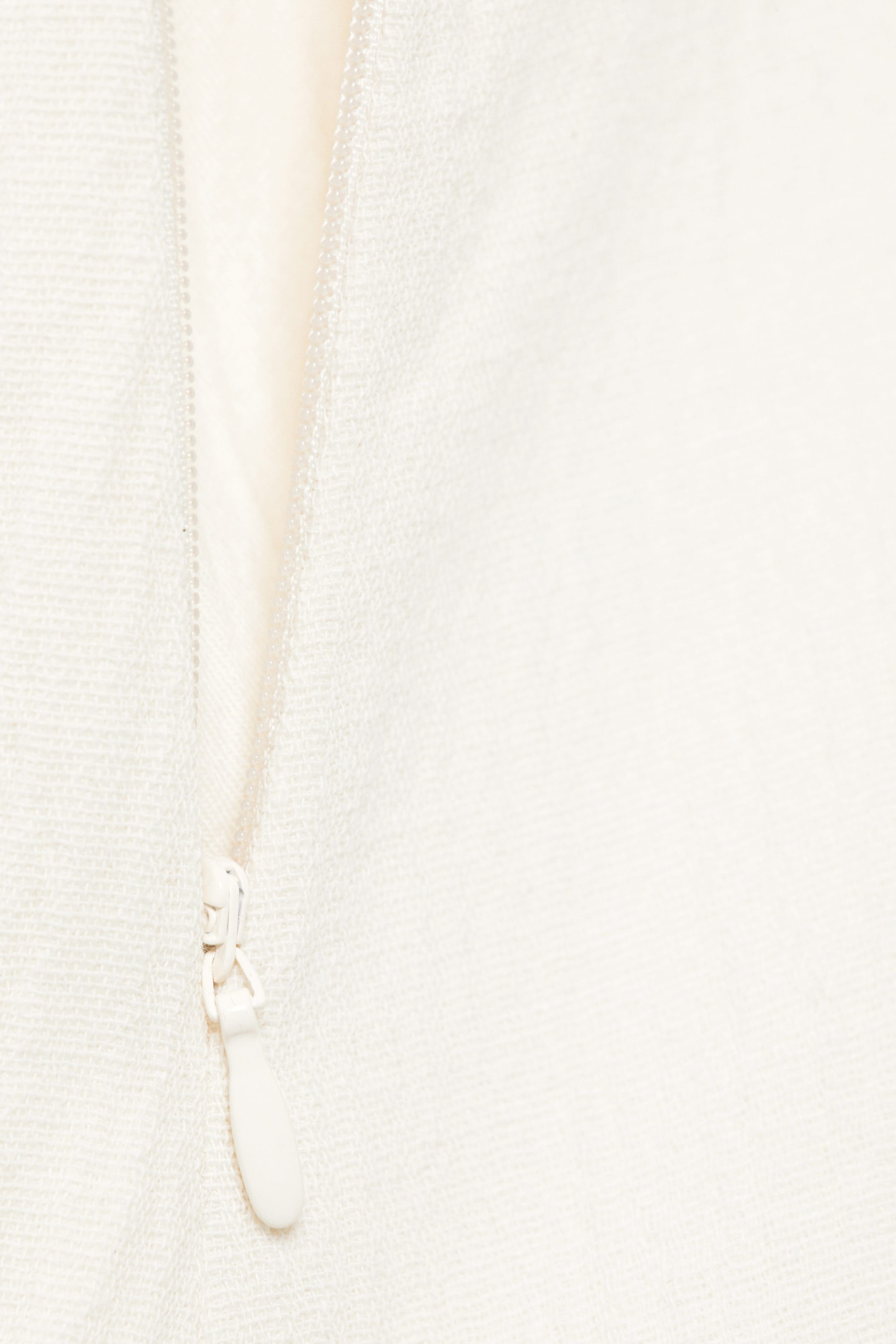 Blanc - Mini-robe en sergé sans manches - 2