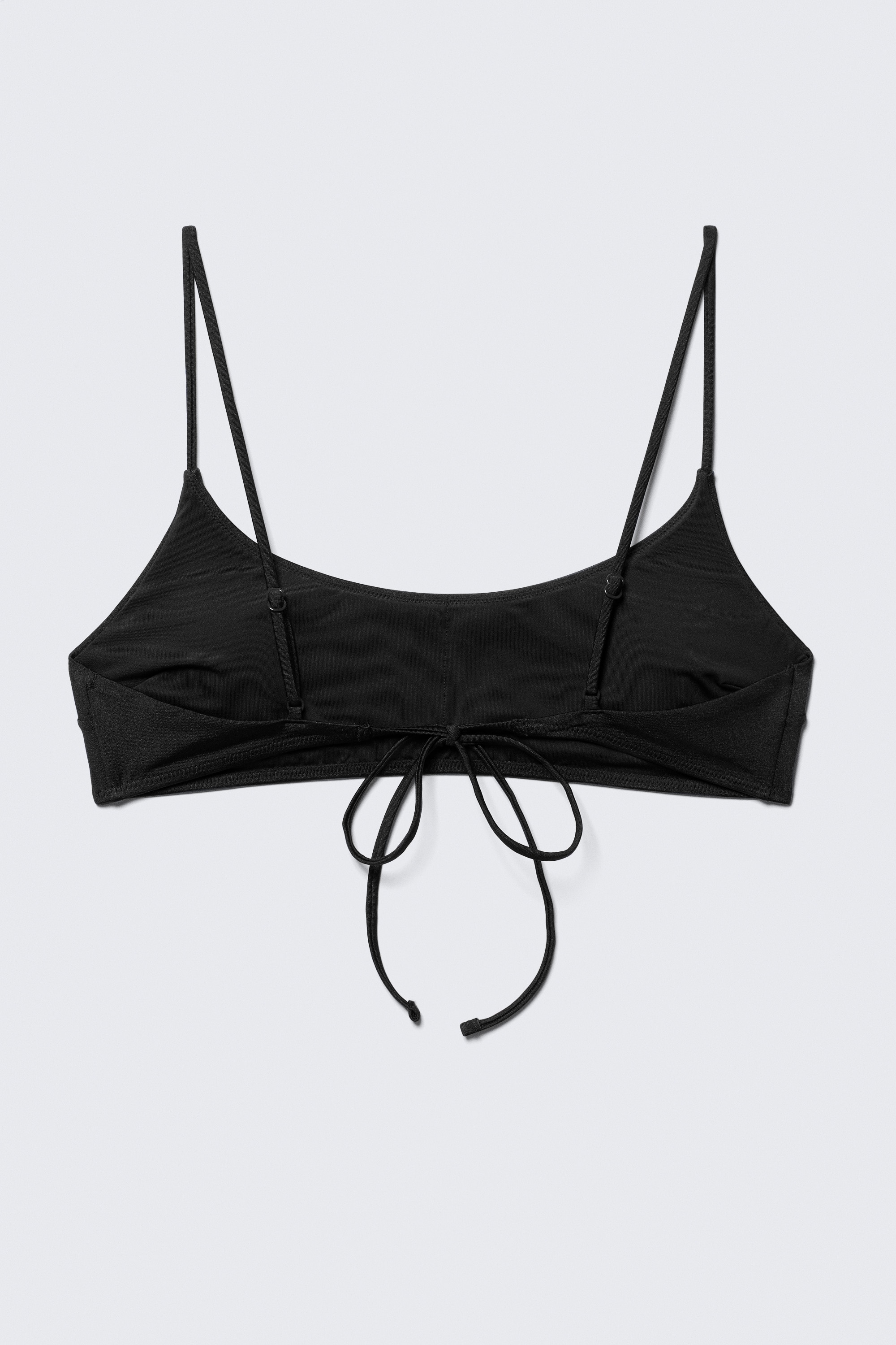 Top de bikini con relleno y lazo - Negro/Azul oscuro