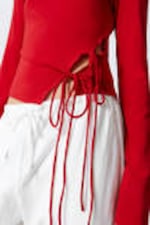 Red - Side Tie Top - 1