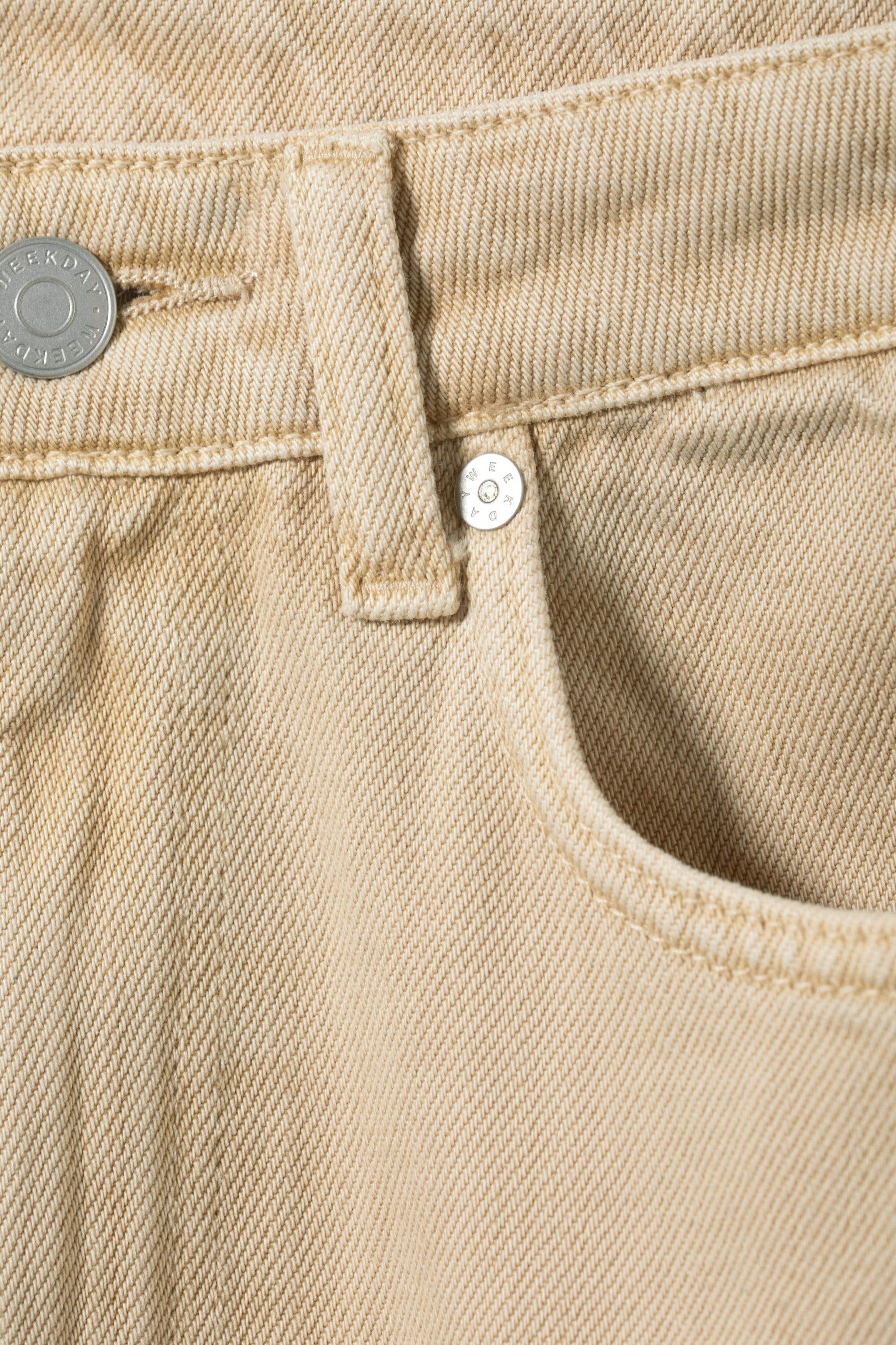 Light Sand - Rowe Super High Waisted Regular Straight Jeans - 1