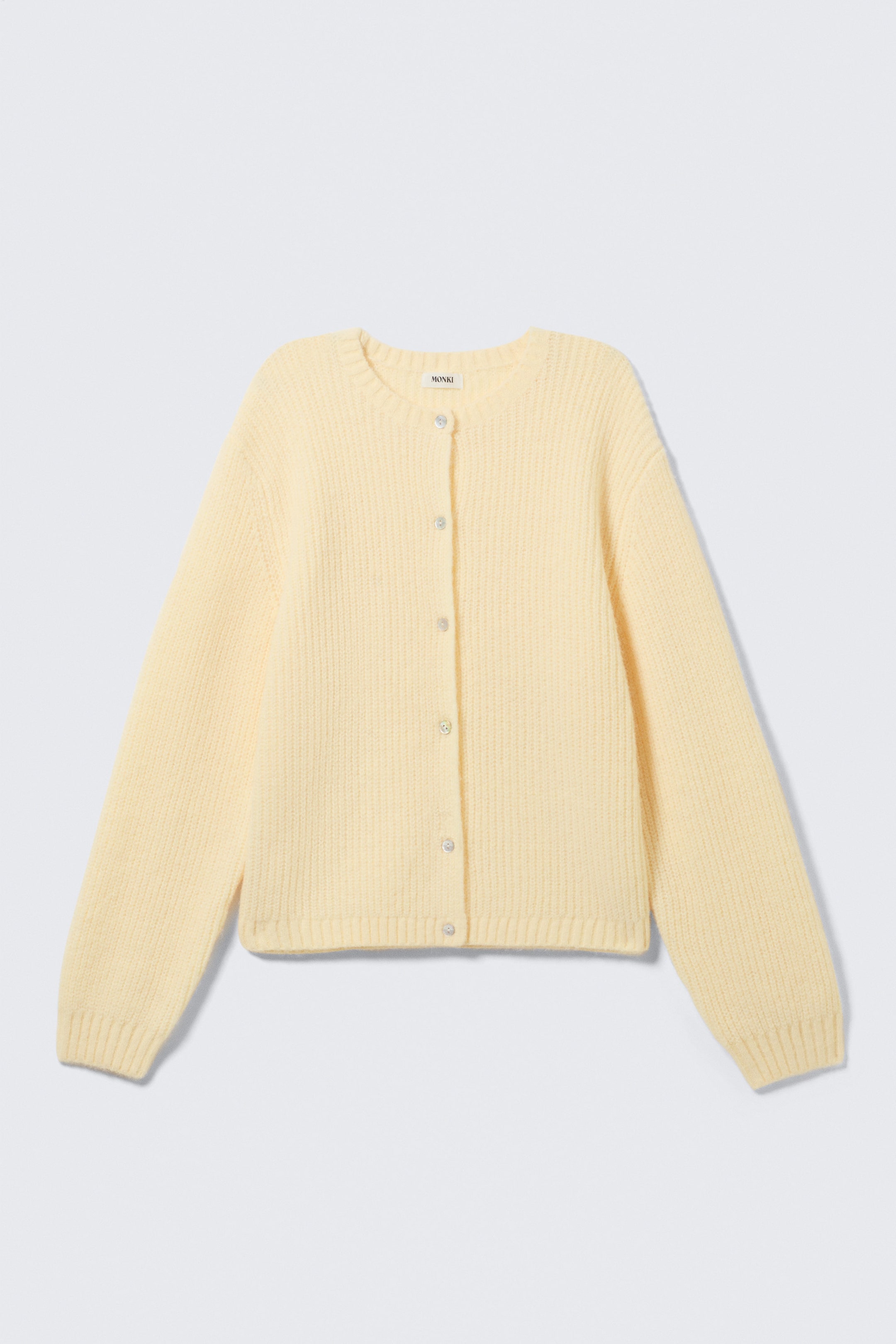 Light Yellow - Soft Knitted Cardigan - 3