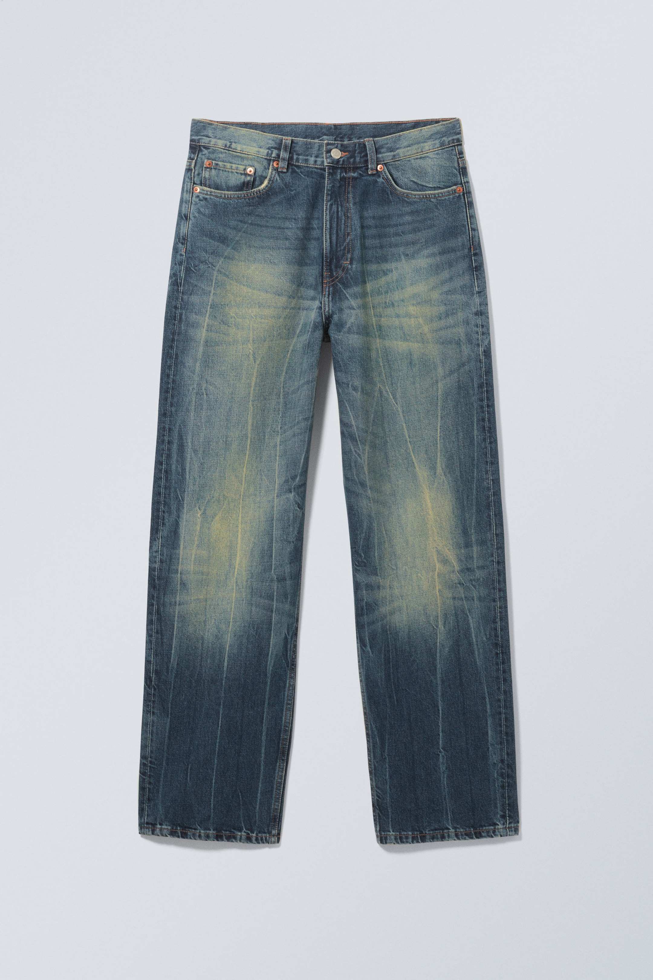 Gasoline Blue - Medium Blue - Galaxy Loose Straight Leg Jeans - 11