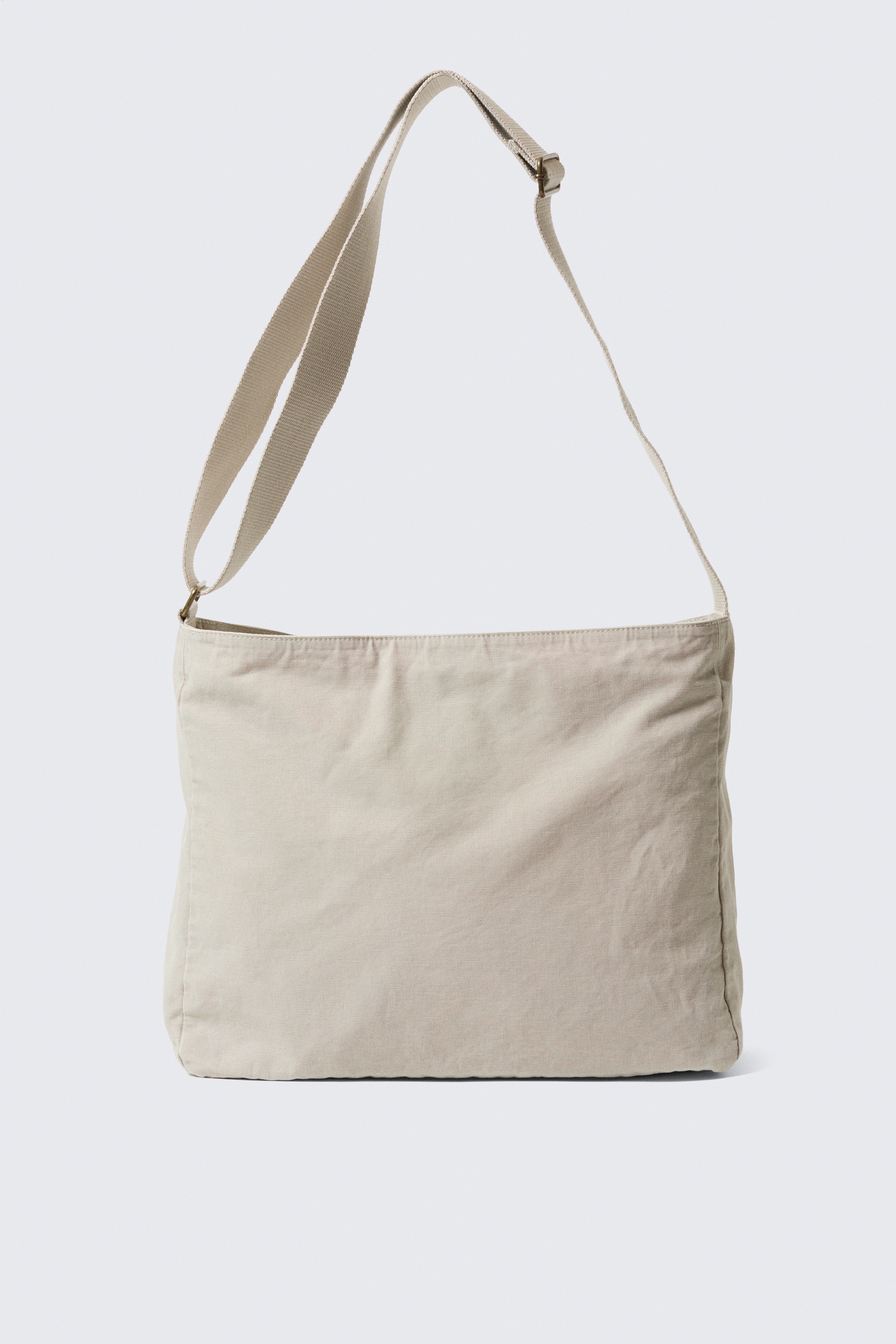 Unisex schoudertas van canvas-Licht taupe