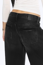 Empire Black - Black - Ample Low Rise Loose Wide Jeans - 4