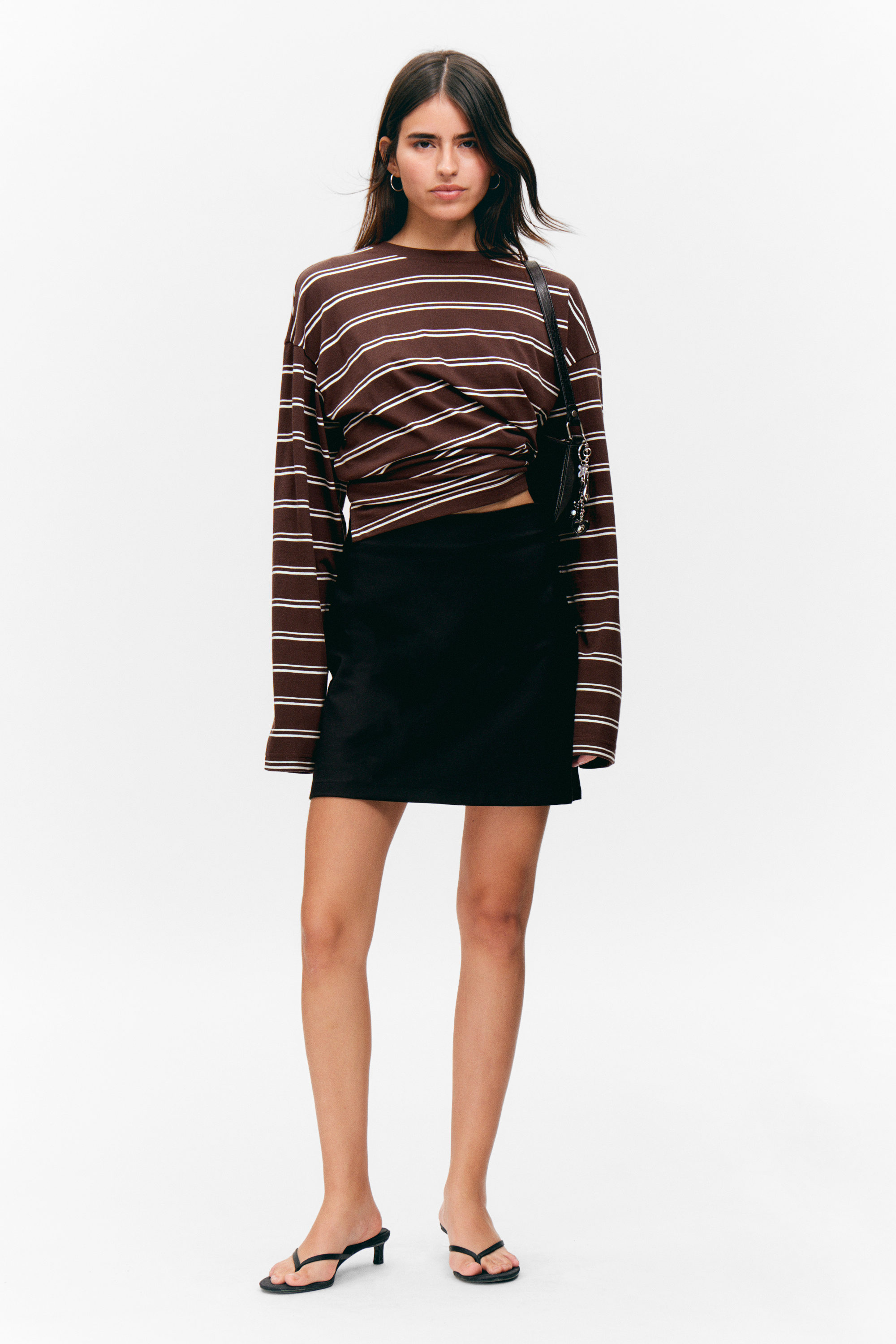 Black - A-line mini skirt - 1