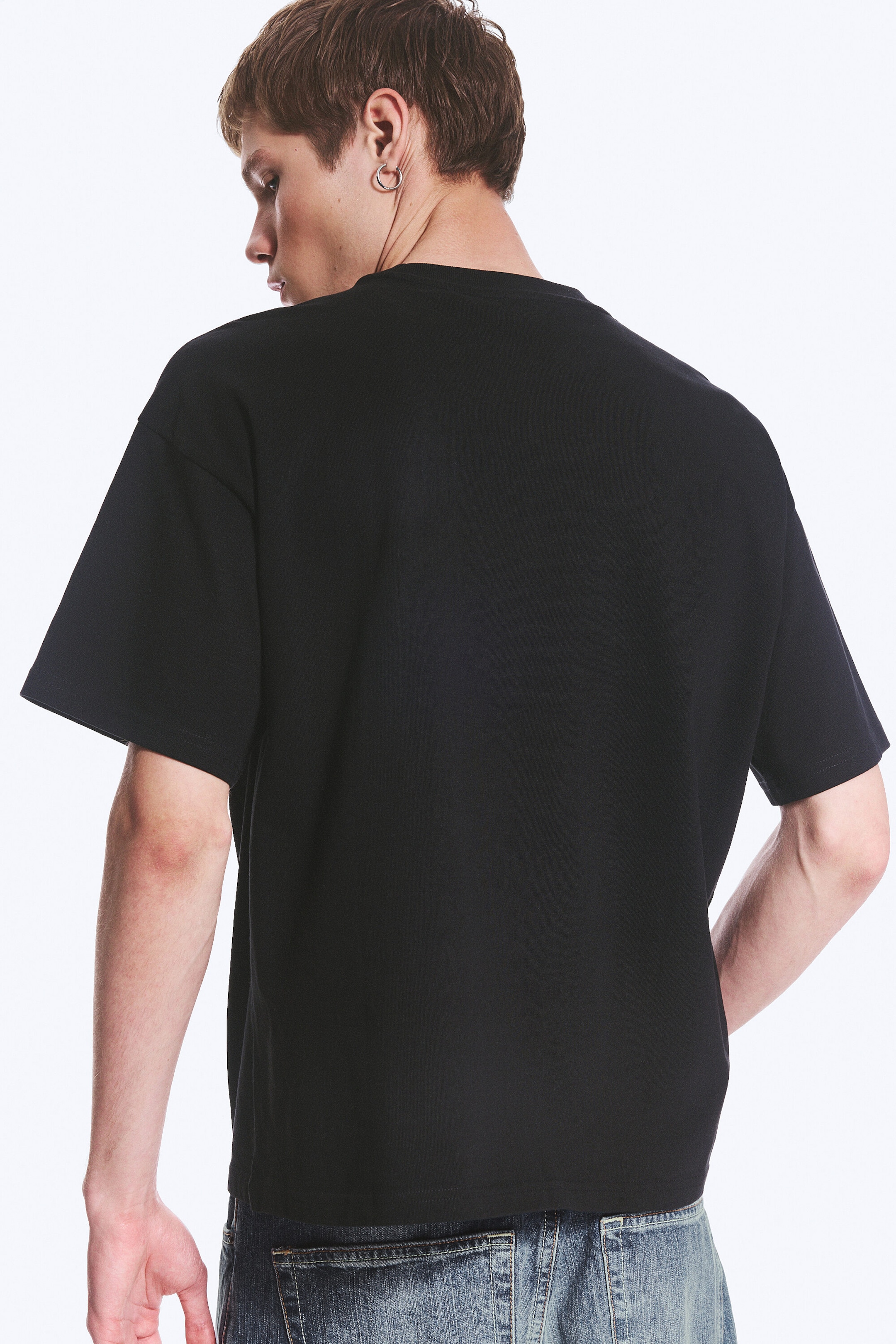 Schwarz - 3er-Pack T-Shirts mit lockerem Boxy Fit - 2