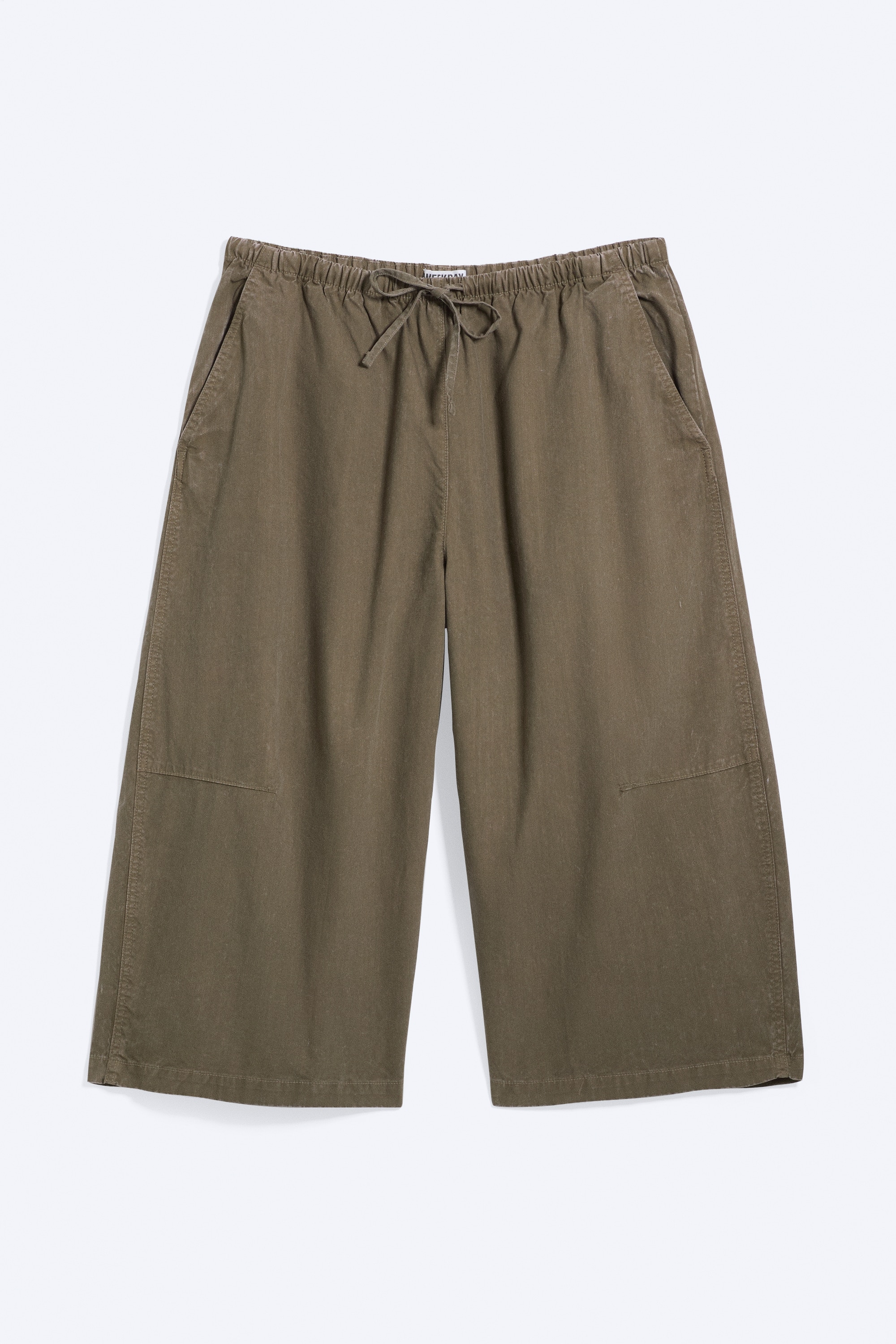 Losse cropped broek met lage taille - Donkertaupe/Donkergrijs