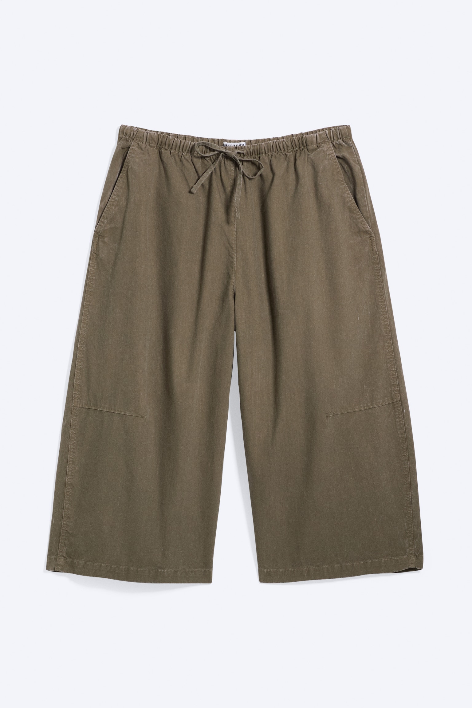 Calças De Cintura Baixa Largas E Curtas - Toupeira-escuro/Cinzento-escuro - 1