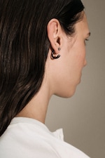 Dark Grey - Wave mini hoops - 0