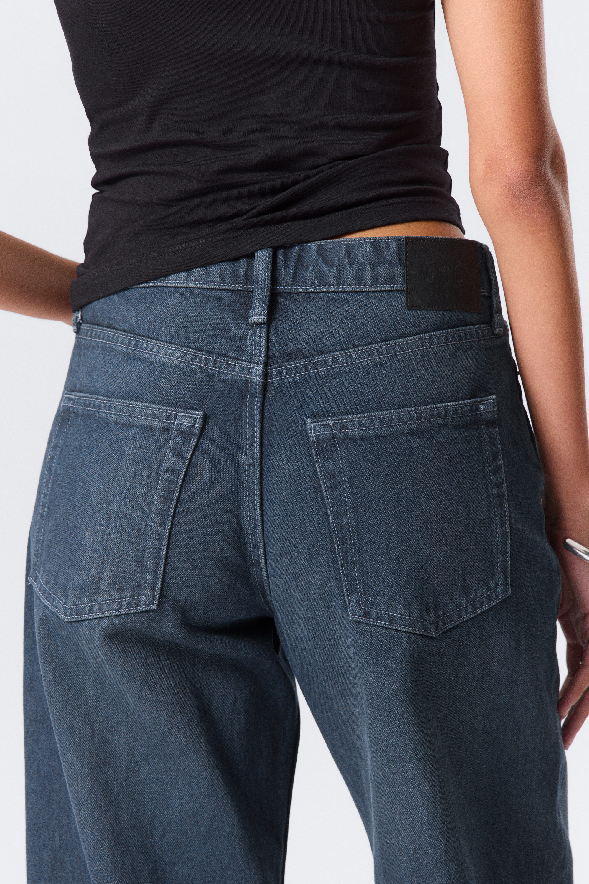 Ajax Blue - Dunkelblau - Paz Mid Waist Loose Wide Leg Jeans - 4