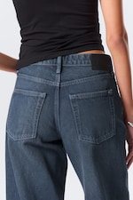 Ajax Blue - Bleu foncé - Paz Mid Rise Loose Wide Leg Jeans - 4