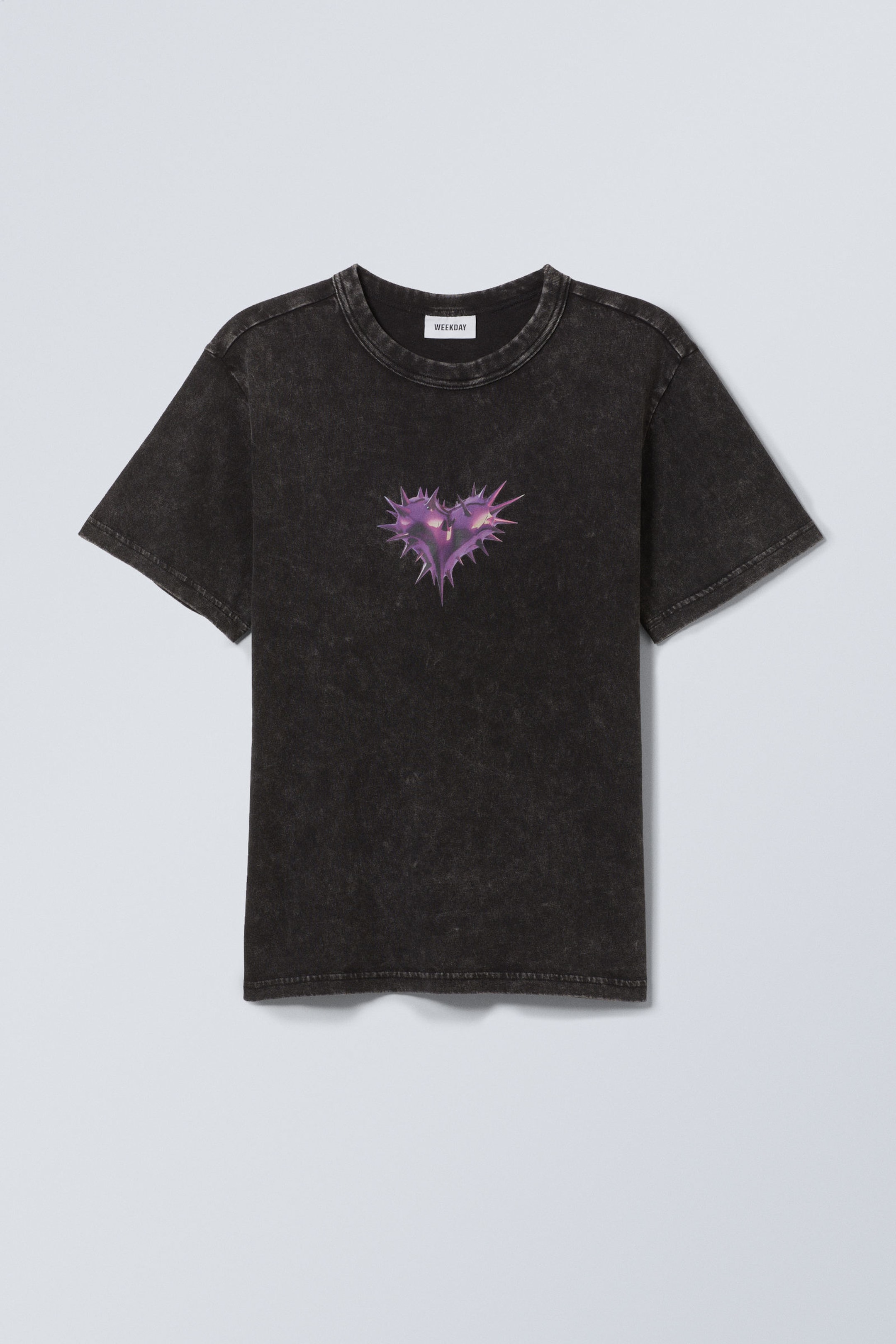 Schwarz washed - Stachelherz - Leichtes T-Shirt mit Grafik - 1