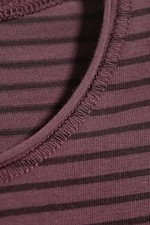 Dunkellila gestreift - Longsleeve aus Baumwolle - 1