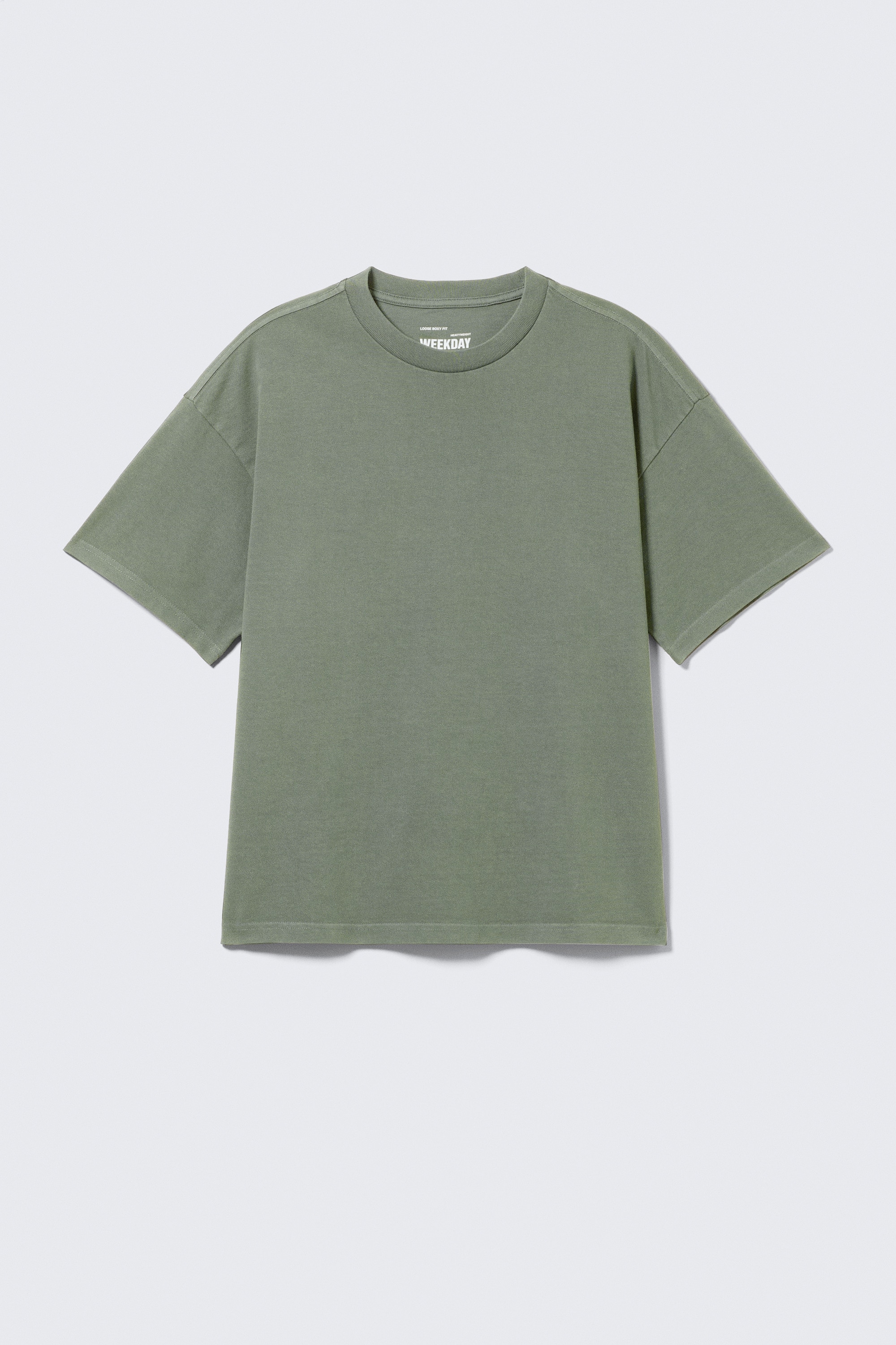 T-shirt carré - Vert kaki cendré clair/Marron foncé/Blanc/Noir/Marron foncé délavé/Blanc - Rayure marine/Bleu cendré moyen/Blanc - Rayures kaki/Vert kaki clair/Bleu délavé/Rayures blanches et marron foncé/Vert foncé délavé/Rose/Vert kaki
