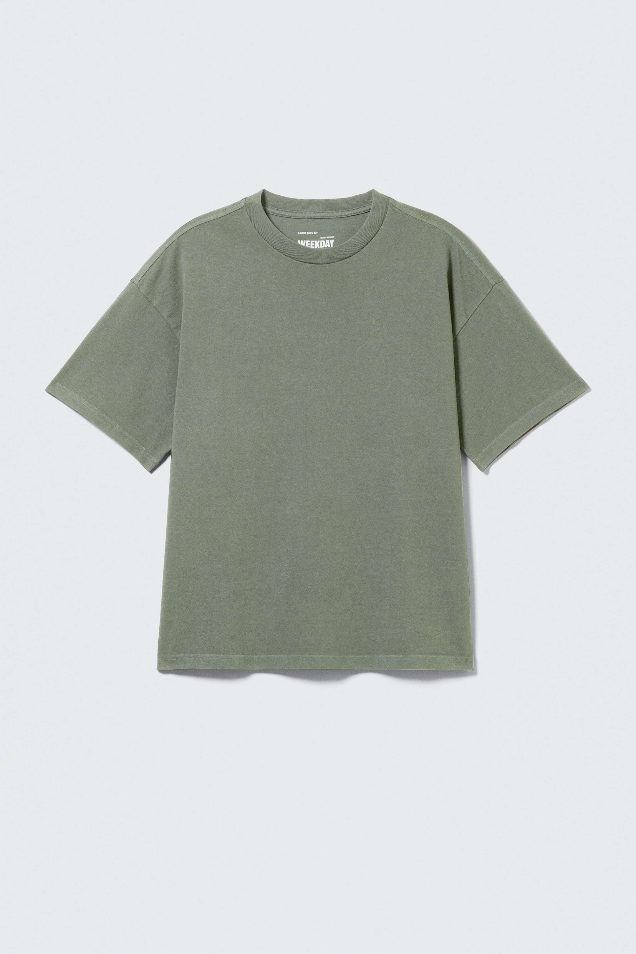 Ljust Khakigrön - Lös Boxig T-shirt - 2