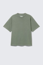 Ljust Khakigrön - Lös Boxig T-shirt - 2