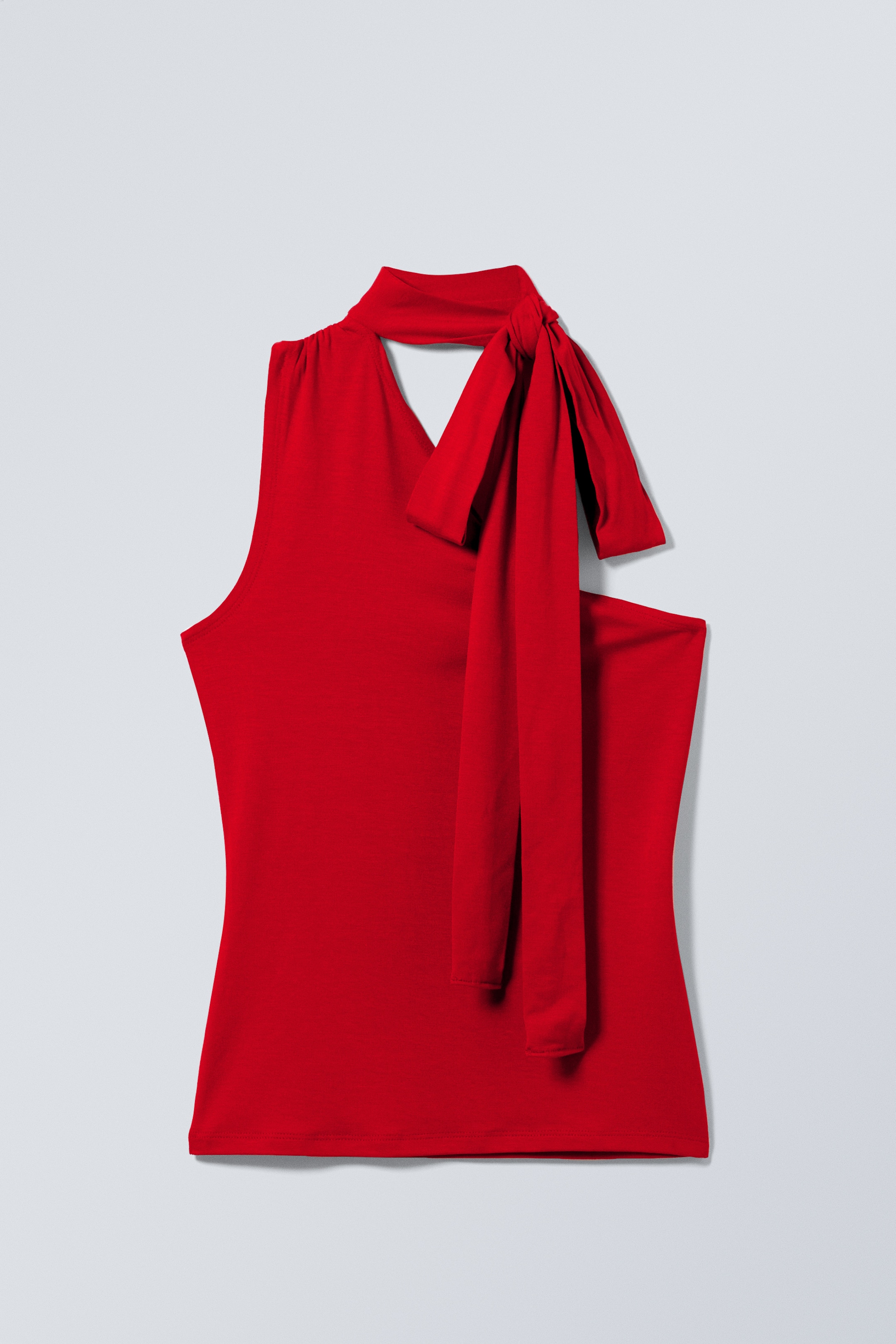Zobrazit větší obrázek: Lyocell One-shoulder Tie Top - Red - ŽENY | H&M CZ 1