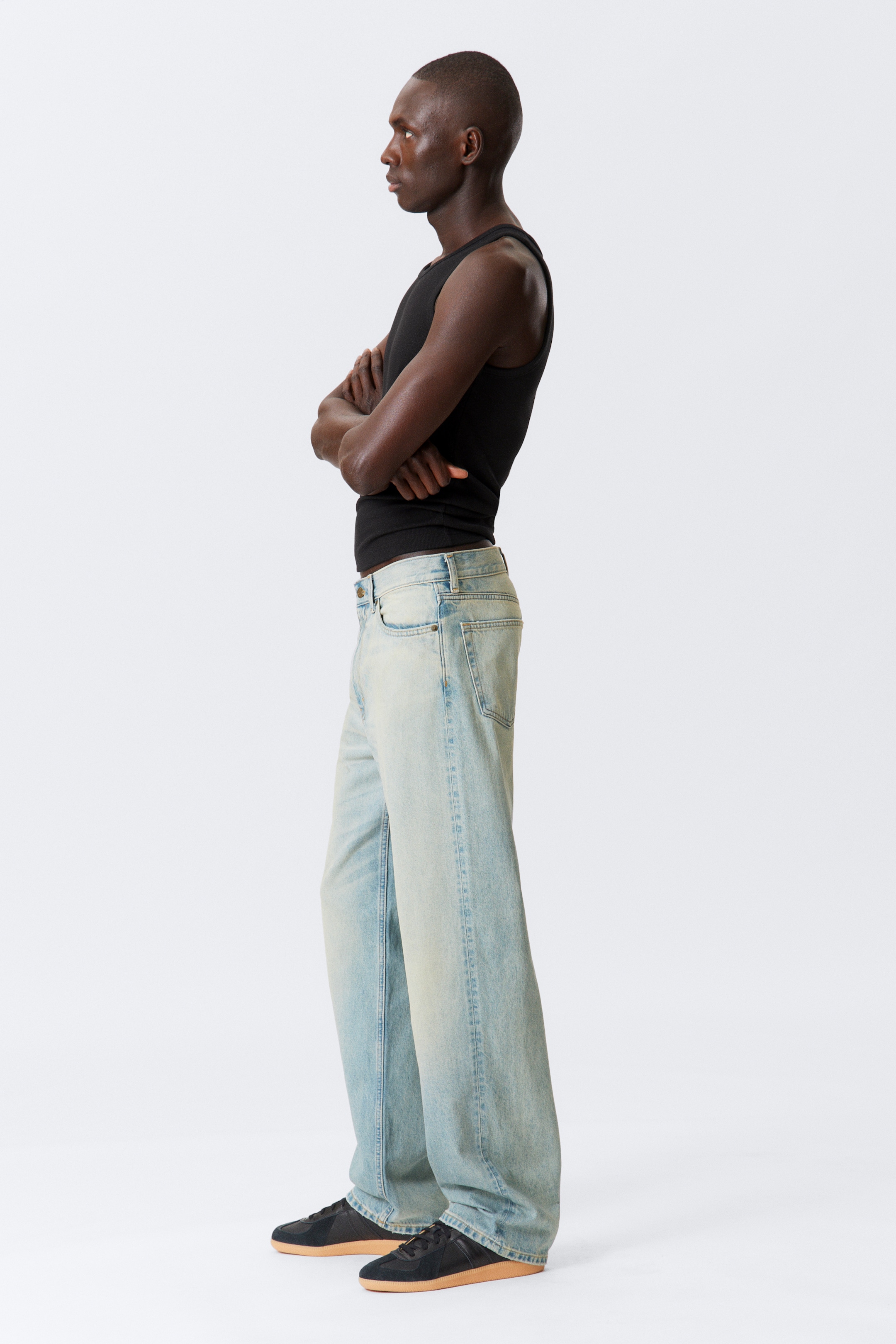 Visa större bild: Galaxy Loose Straight Leg Jeans - Port Blue - Ljusblå - HERR | H&M SE 5