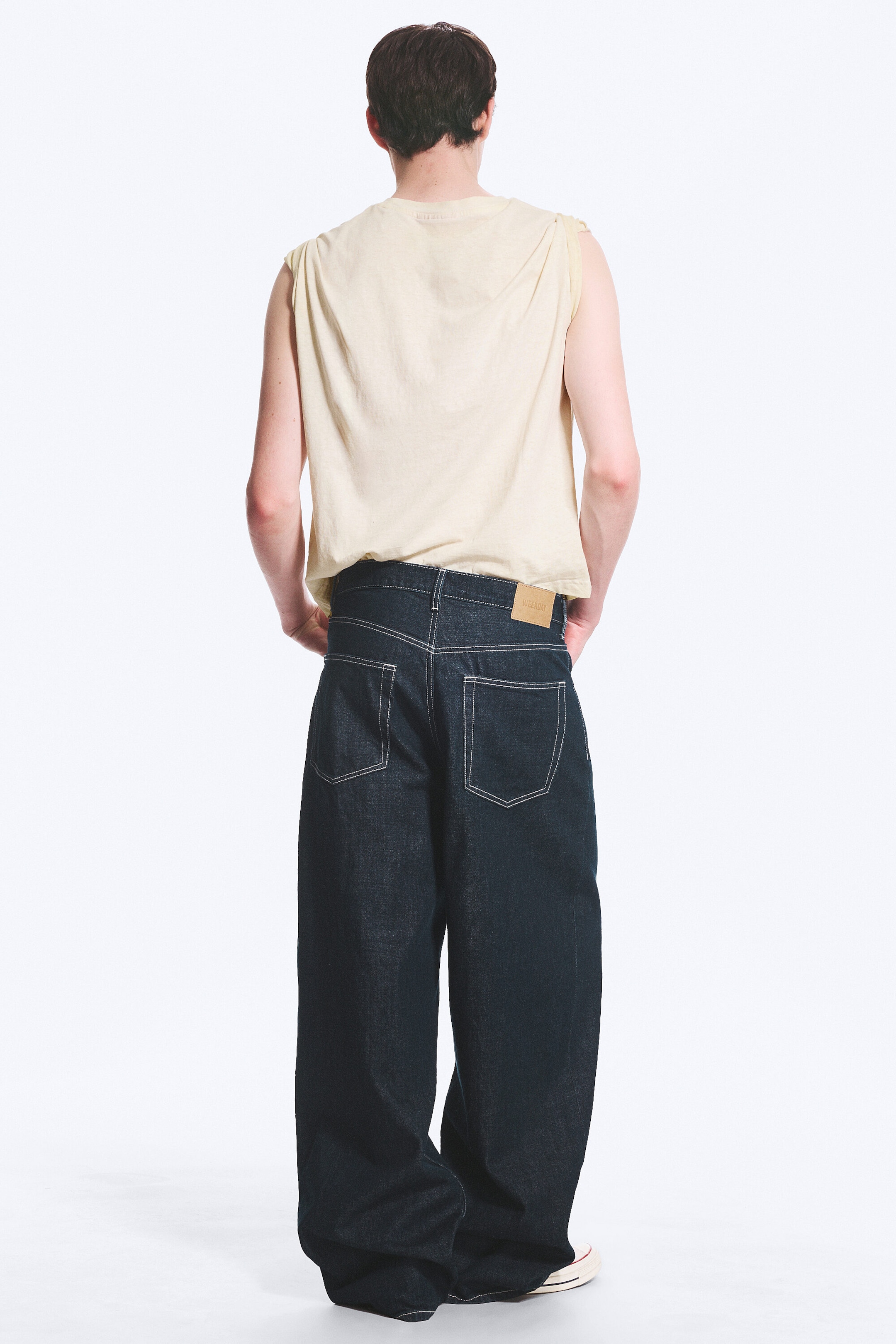 Blue Rinse - Dunkelblau - Astro Mid Waist Loose Baggy Unisex Jeans - 3