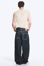 Blue Rinse - Dunkelblau - Astro Mid Waist Loose Baggy Unisex Jeans - 3