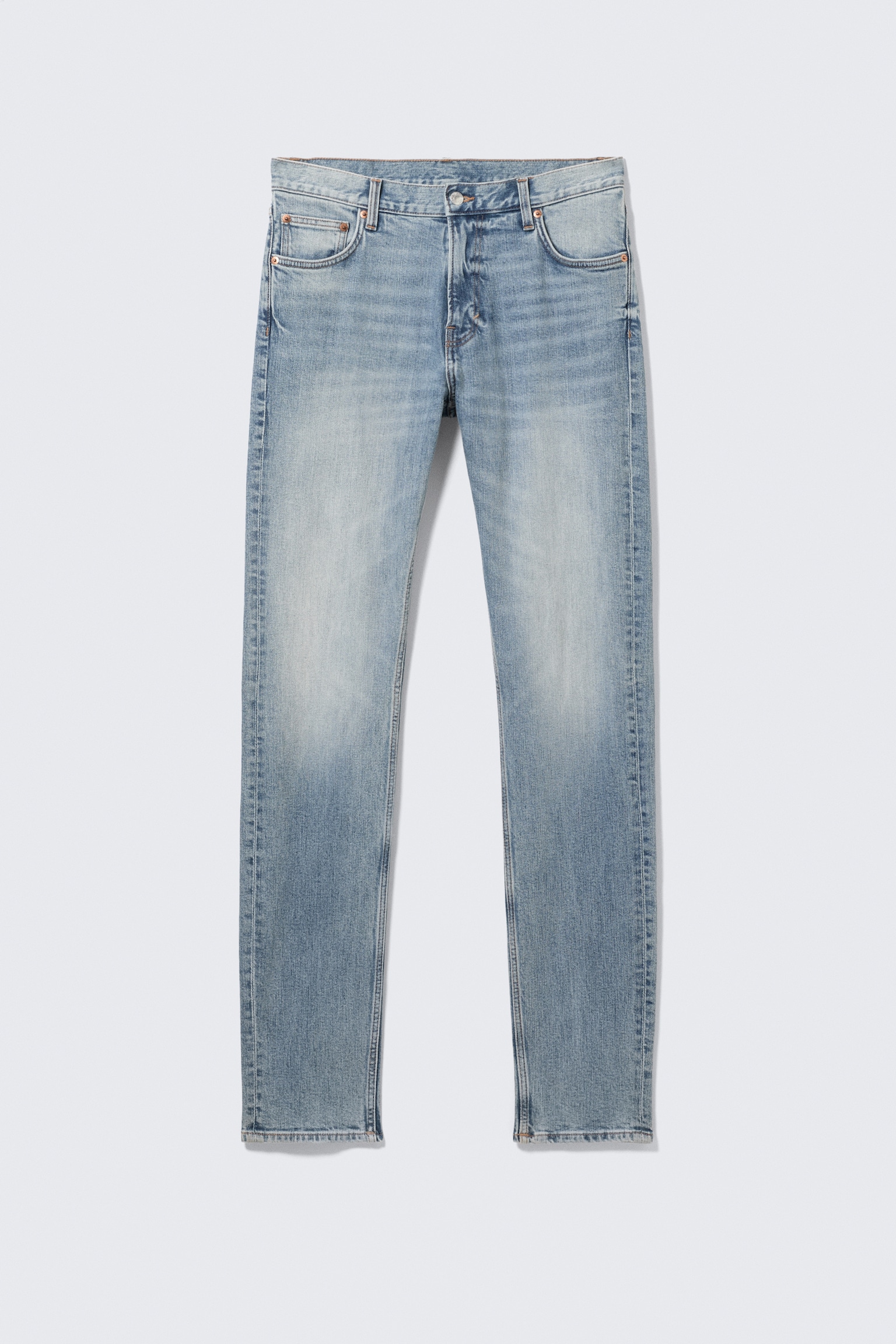 Orion Mid Waist Slim Fit Straight Leg Jeans - Blue Horses - Mellanblå/Deep Sea Blue - Mörkblå - 2