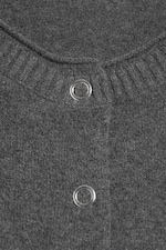 Dunkelgrau meliert - Figurbetonte Strickjacke - 4