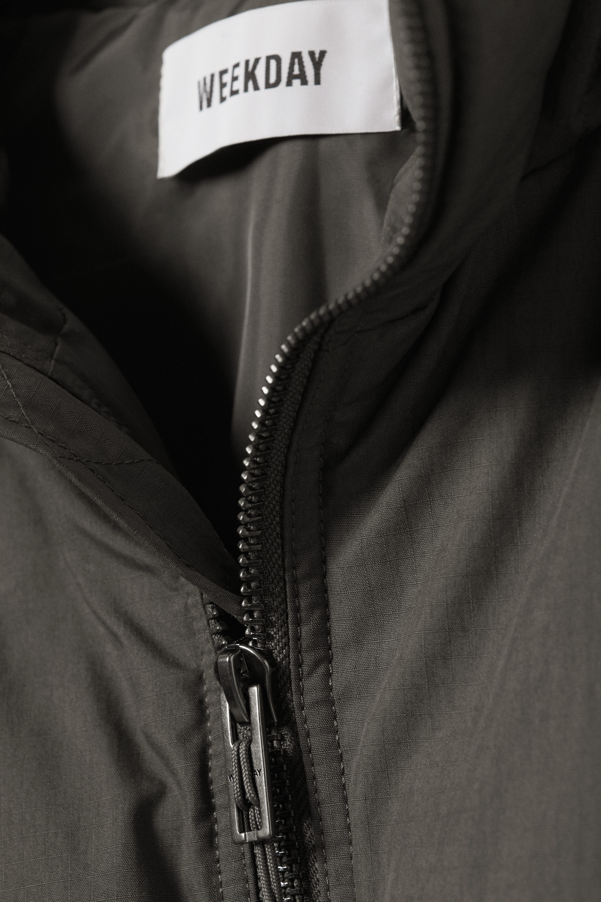 Dark Grey - Padded Hooded Puffer Jacket - 1