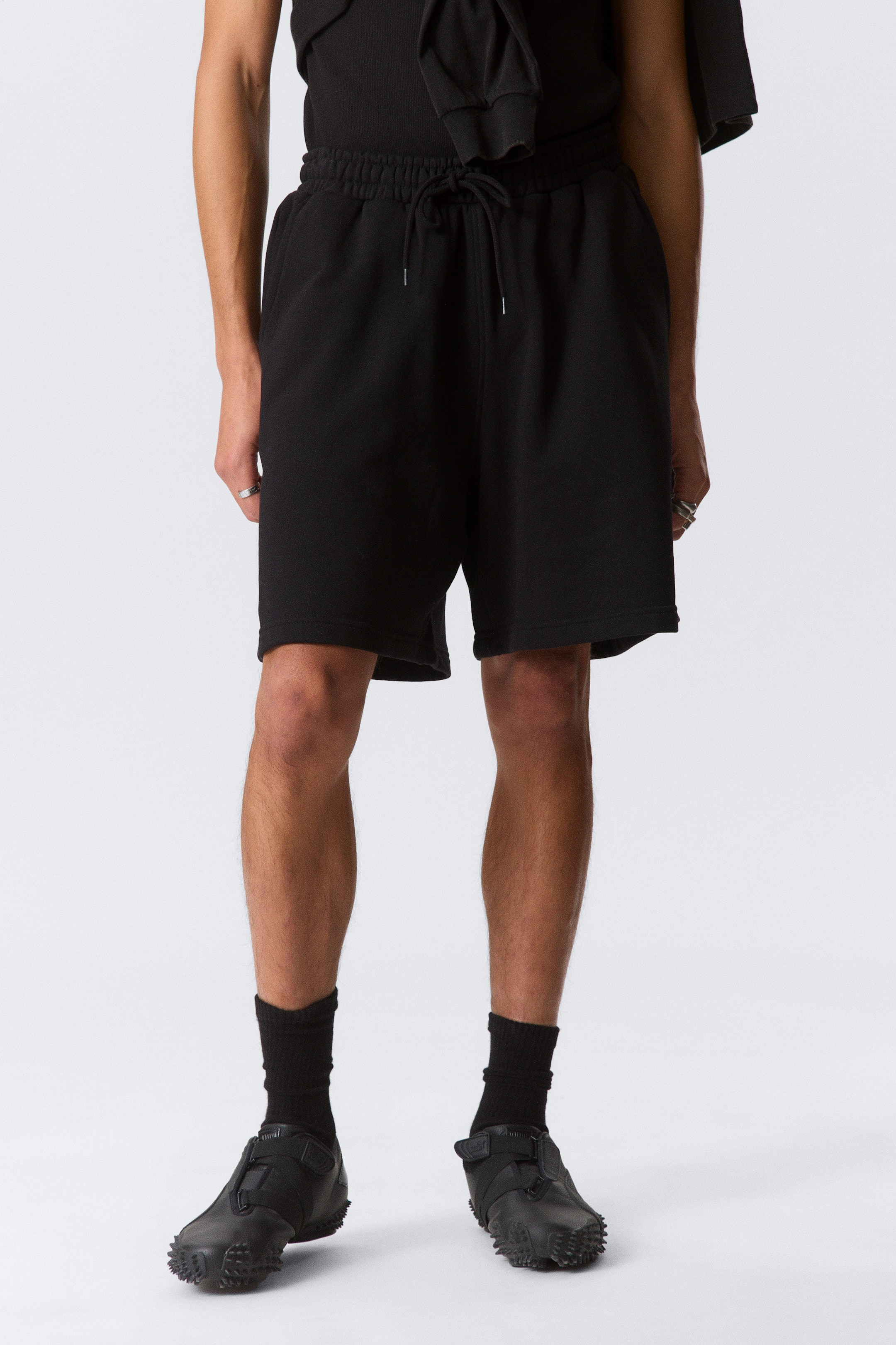 Black - Relaxed Terry Shorts - 2