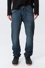 Deep Sea Blue - Dark Blue - Orion Mid Rise Slim Fit Straight Leg Jeans - 1