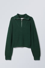Dark green - Sienna Half Zip Sweater - 0
