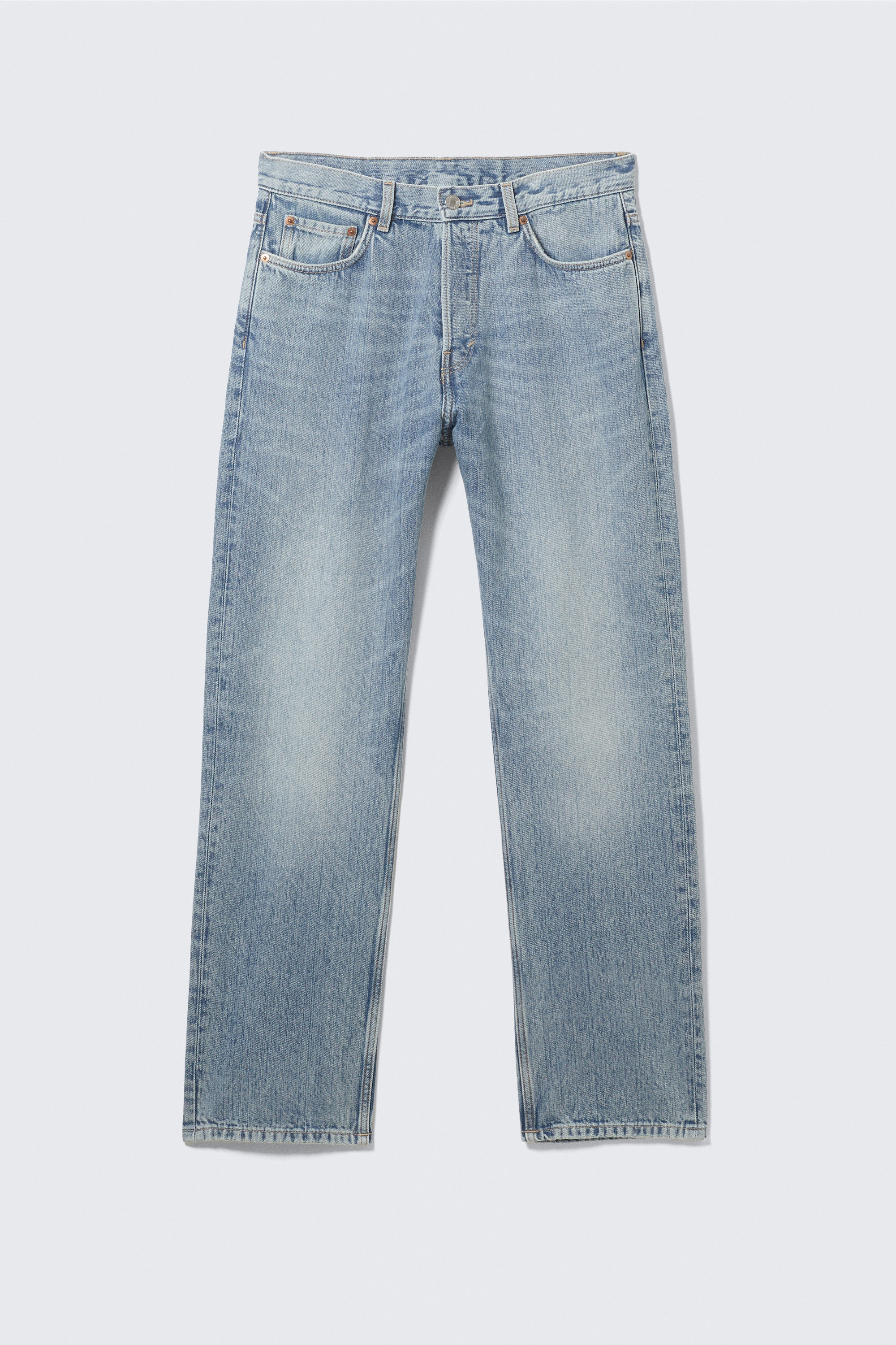 Blue Stream - Mittelblau - Space Relaxed Straight Leg Jeans - 1