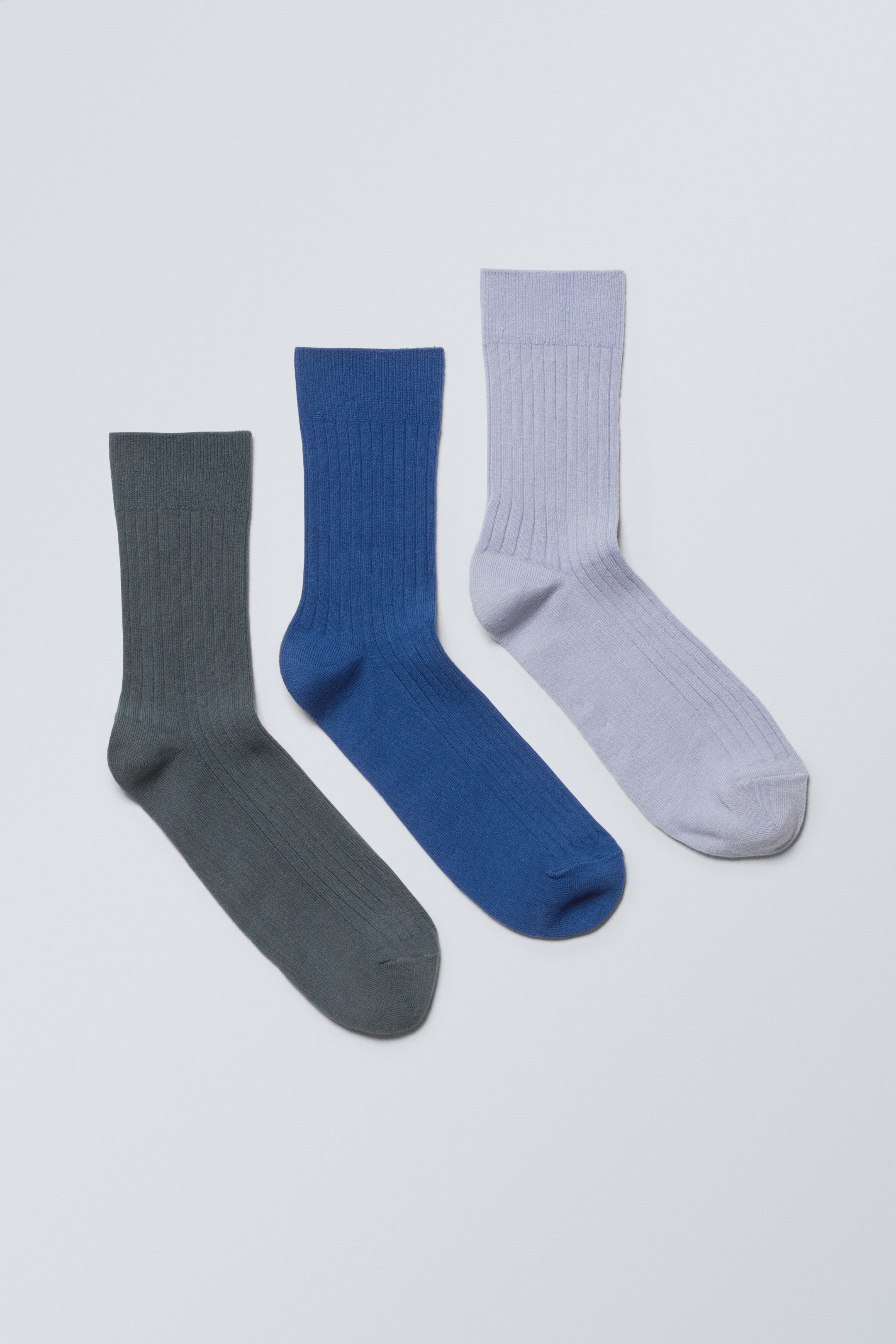 Lilac Accent Mix - 3er-Pack gerippte Crew-Socken - 0
