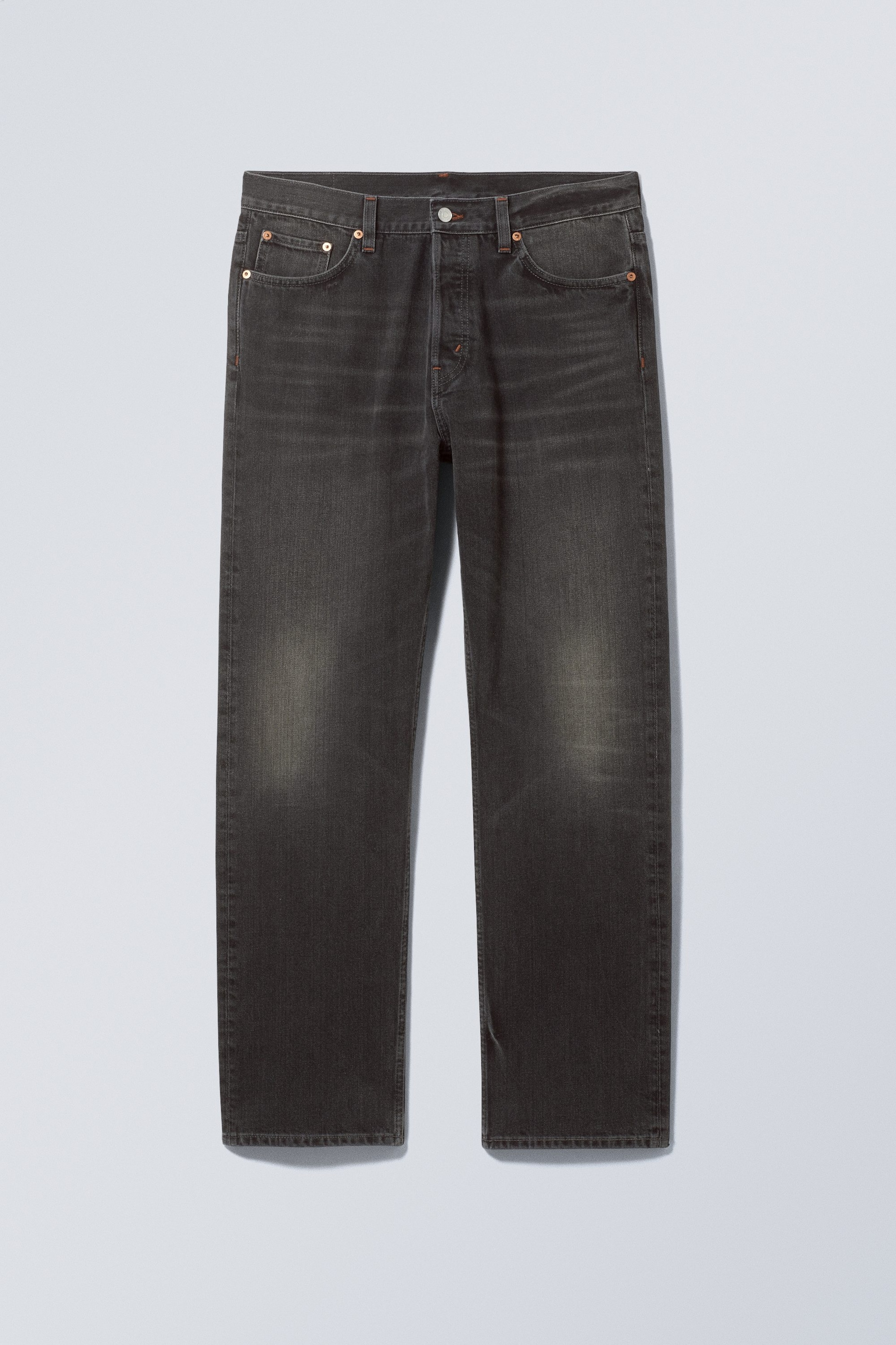 Noir Schwarz - Space Mid Waist Relaxed Straight Jeans - 0