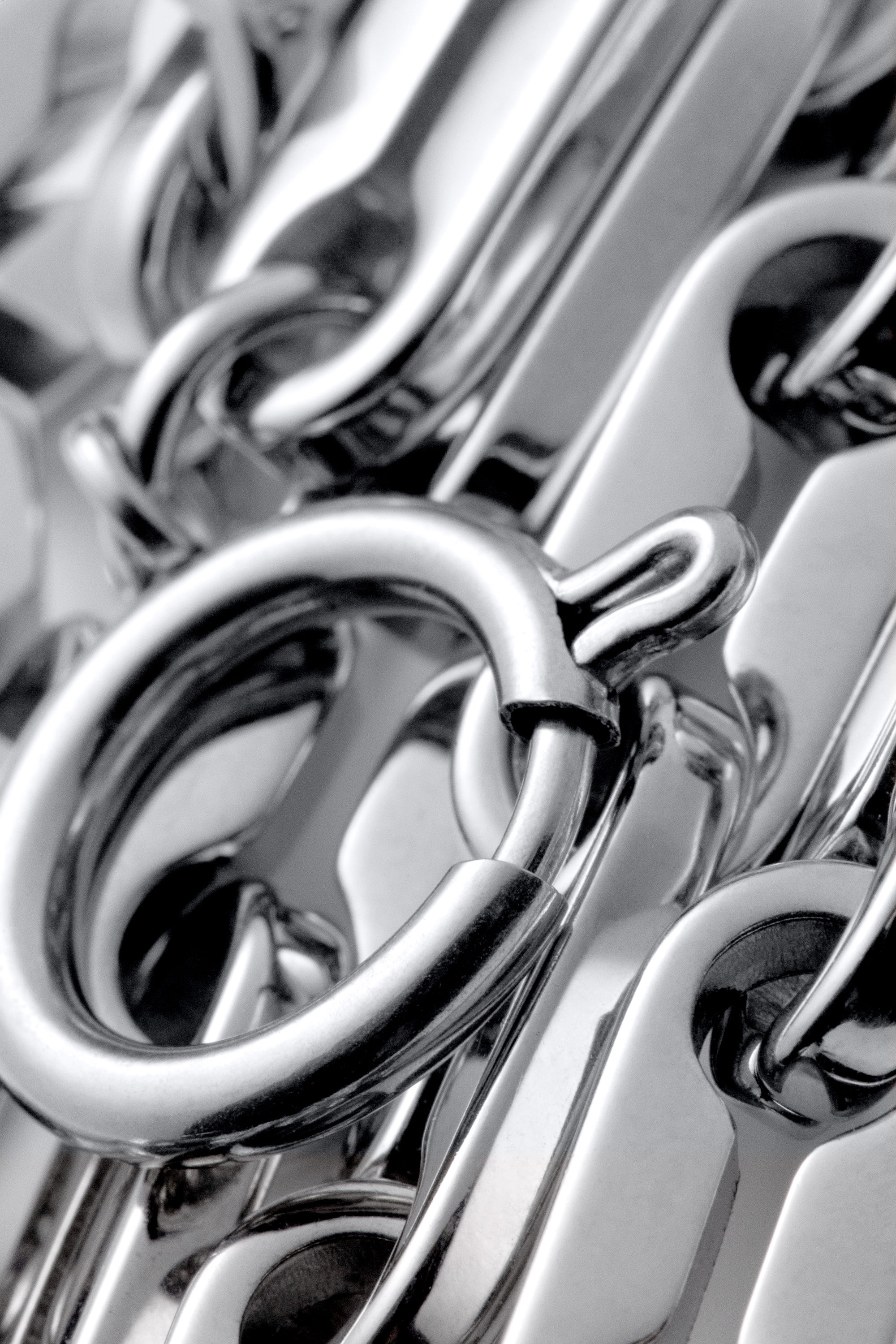 Silver - Steel Chain Necklace - 2