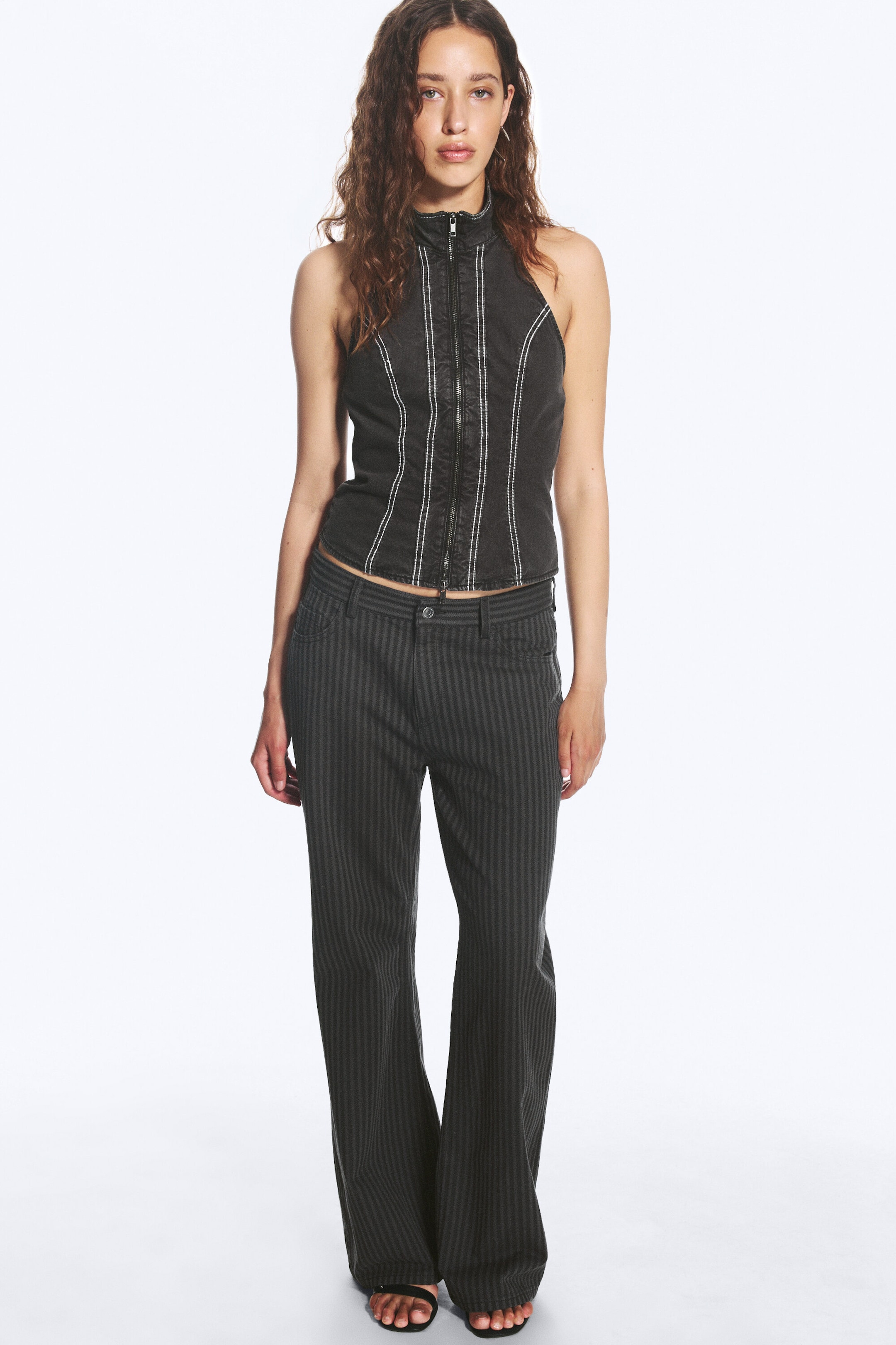 Dunkelgrau - Low Rise Structured Trousers - 1