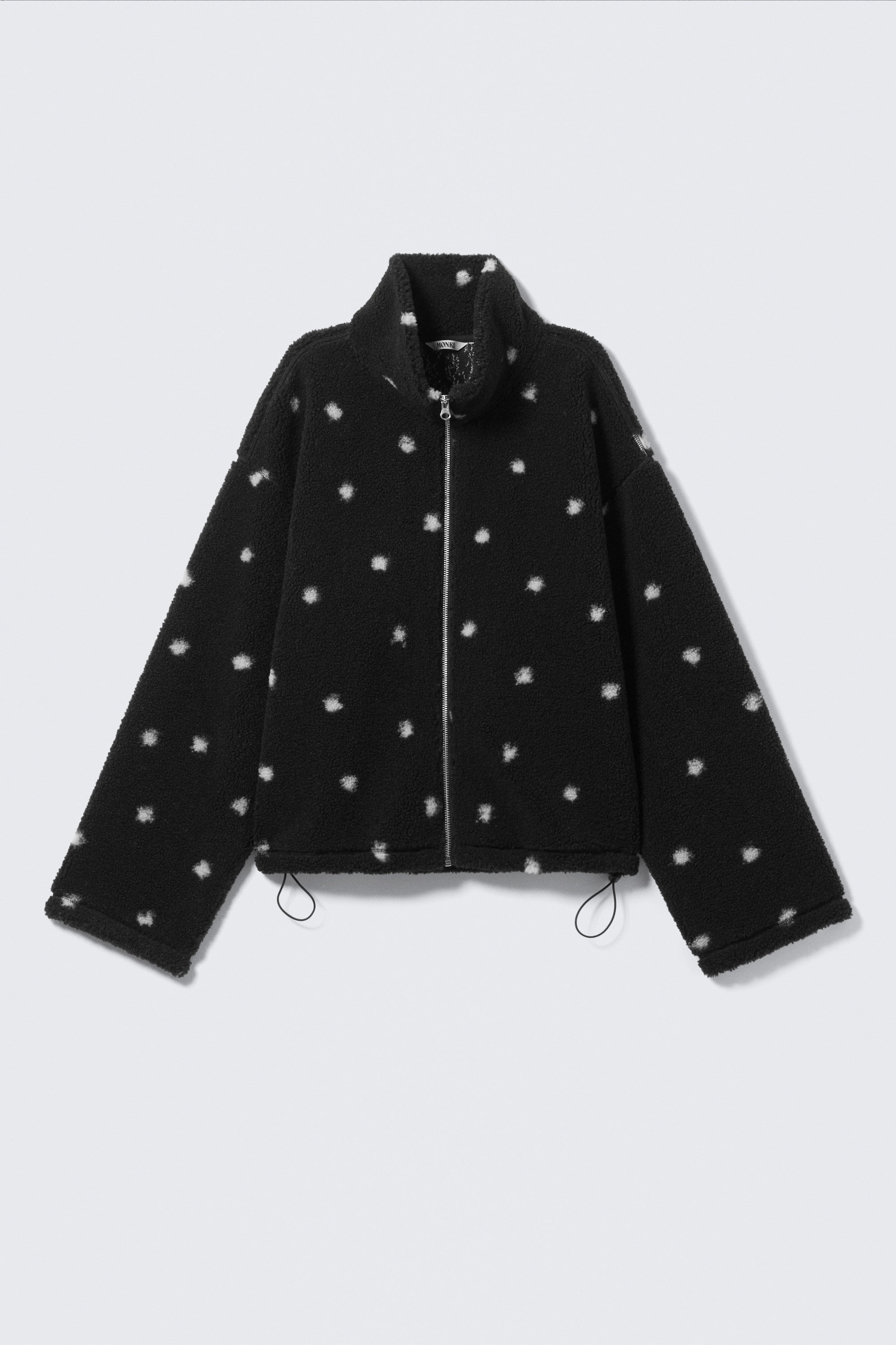 Gepunktetes Schwarz - Fleecejacke mit Reißverschluss - 3