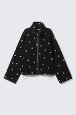 Gepunktetes Schwarz - Fleecejacke mit Reißverschluss - 3